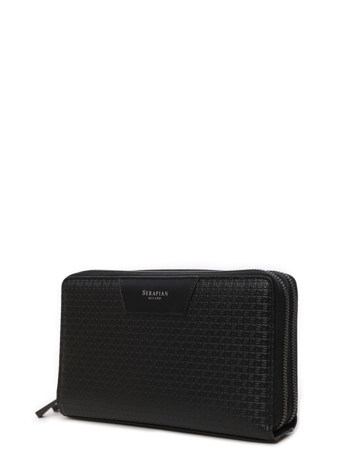 Портмоне кожаное черное с монограммным логотипом — купить в интернет-магазине Verdistore