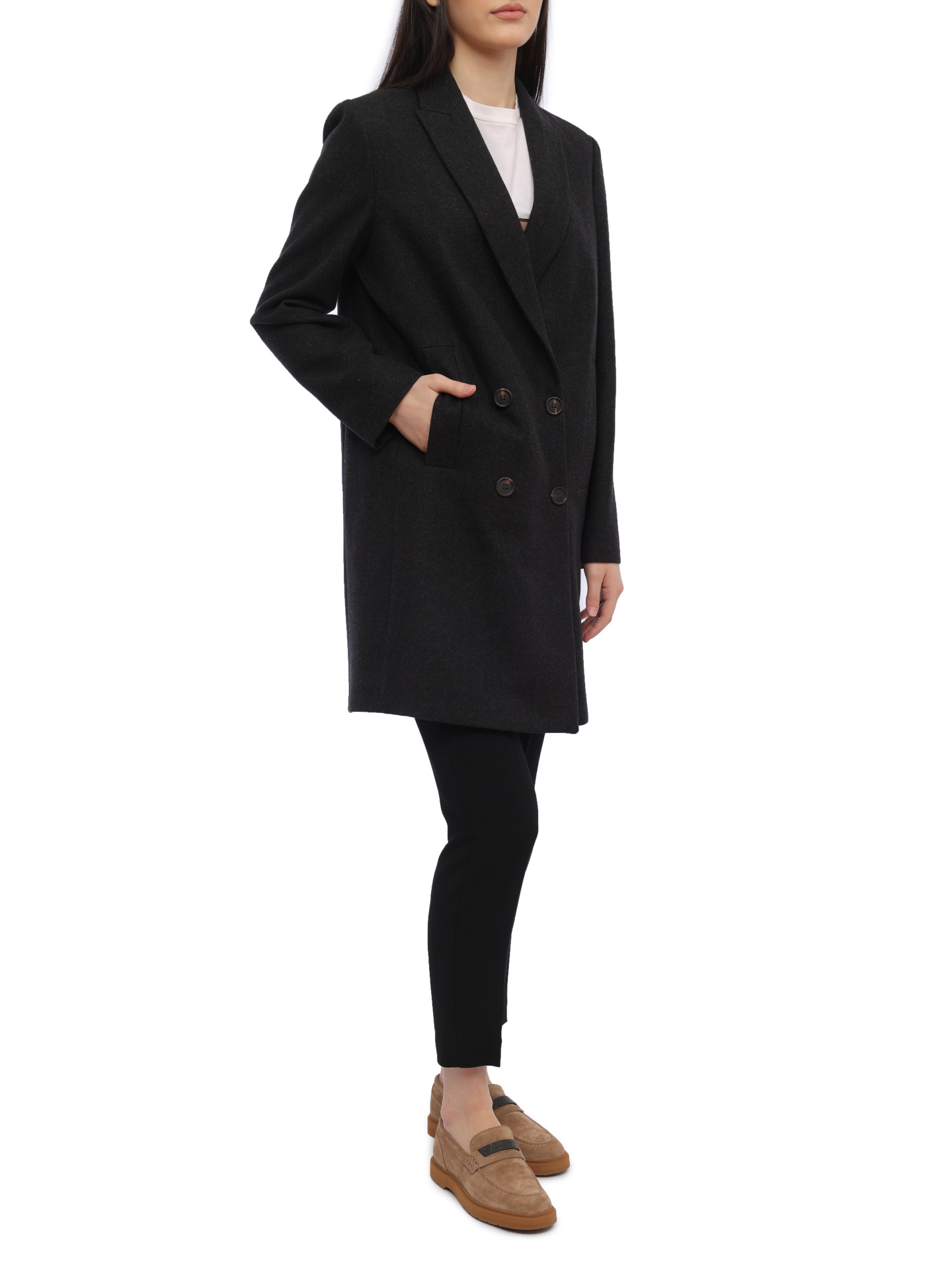 Пальто Brunello Cucinelli MA5124536 шерстяное женское — купить в интернет-магазине Verdistore
