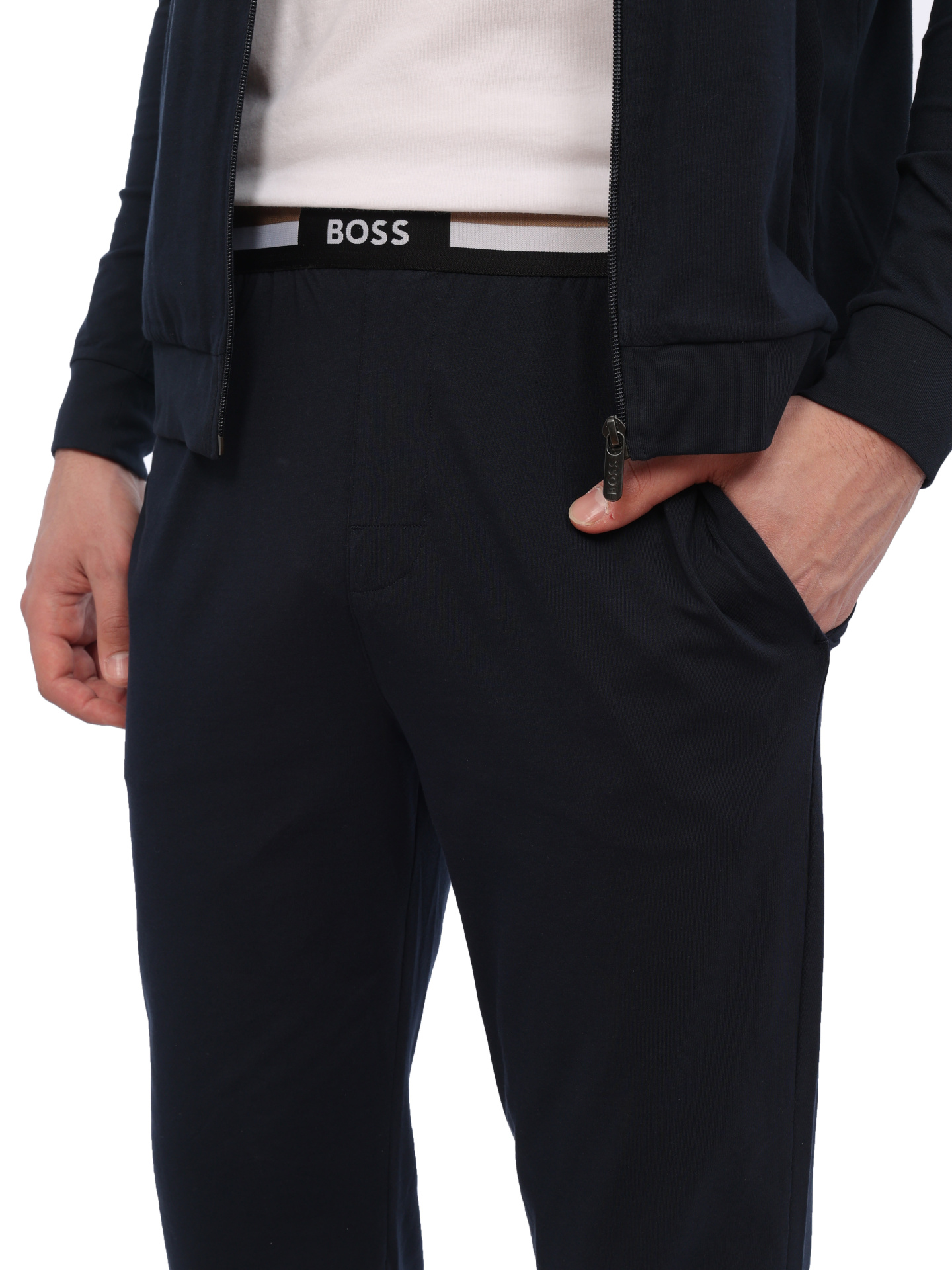 Костюм спортивный Boss 50511020 403 темно-синий мужской с полоской — купить в интернет-магазине Verdistore