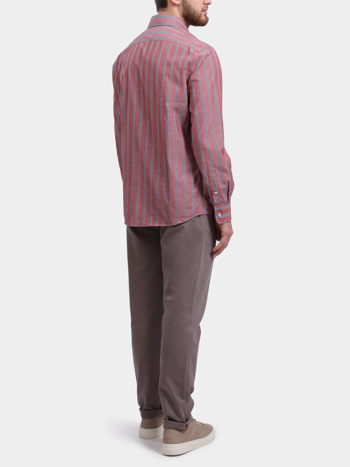 Рубашка Brunello Cucinelli MA6940627 C078 в вертикальную полоску мужская — купить в интернет-магазине Verdistore