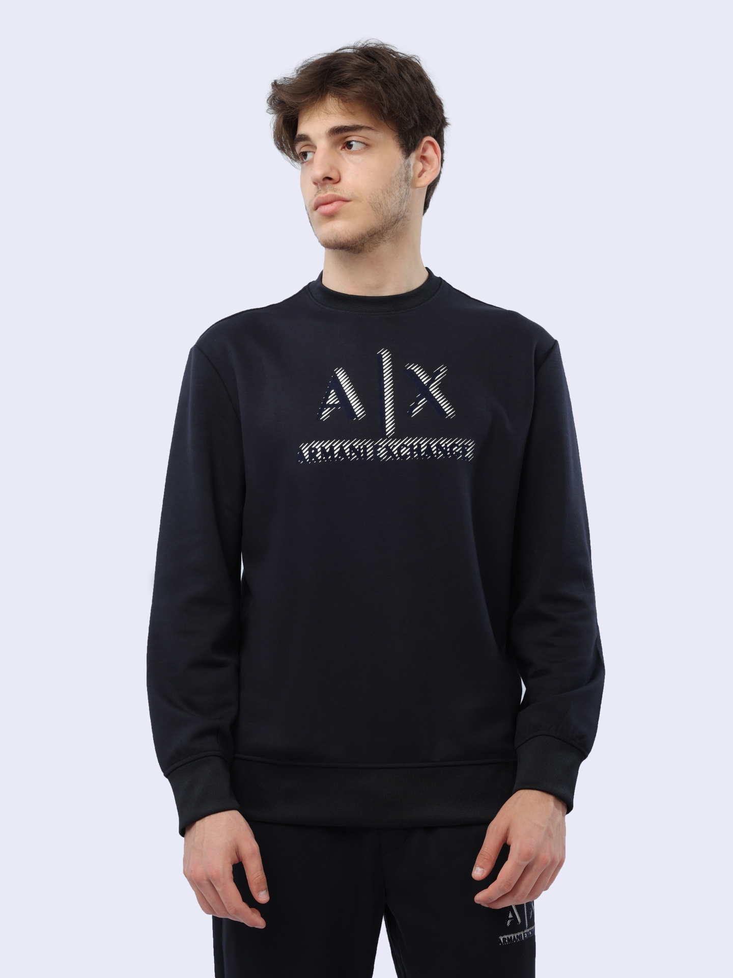Свитшот Armani Exchange 8NZMSA Z9N1Z 1583 темно-синий мужской с логотипом — купить в интернет-магазине Verdistore