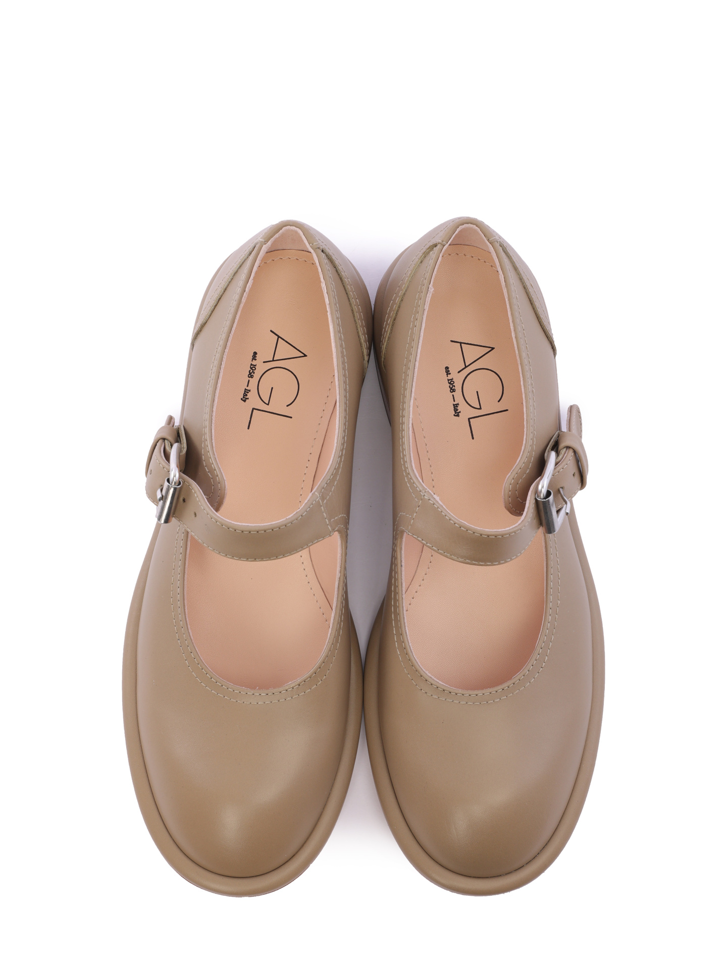 Туфли AGL D763003PCWALDI 0411 хаки женские с пряжкой — купить в интернет-магазине Verdistore