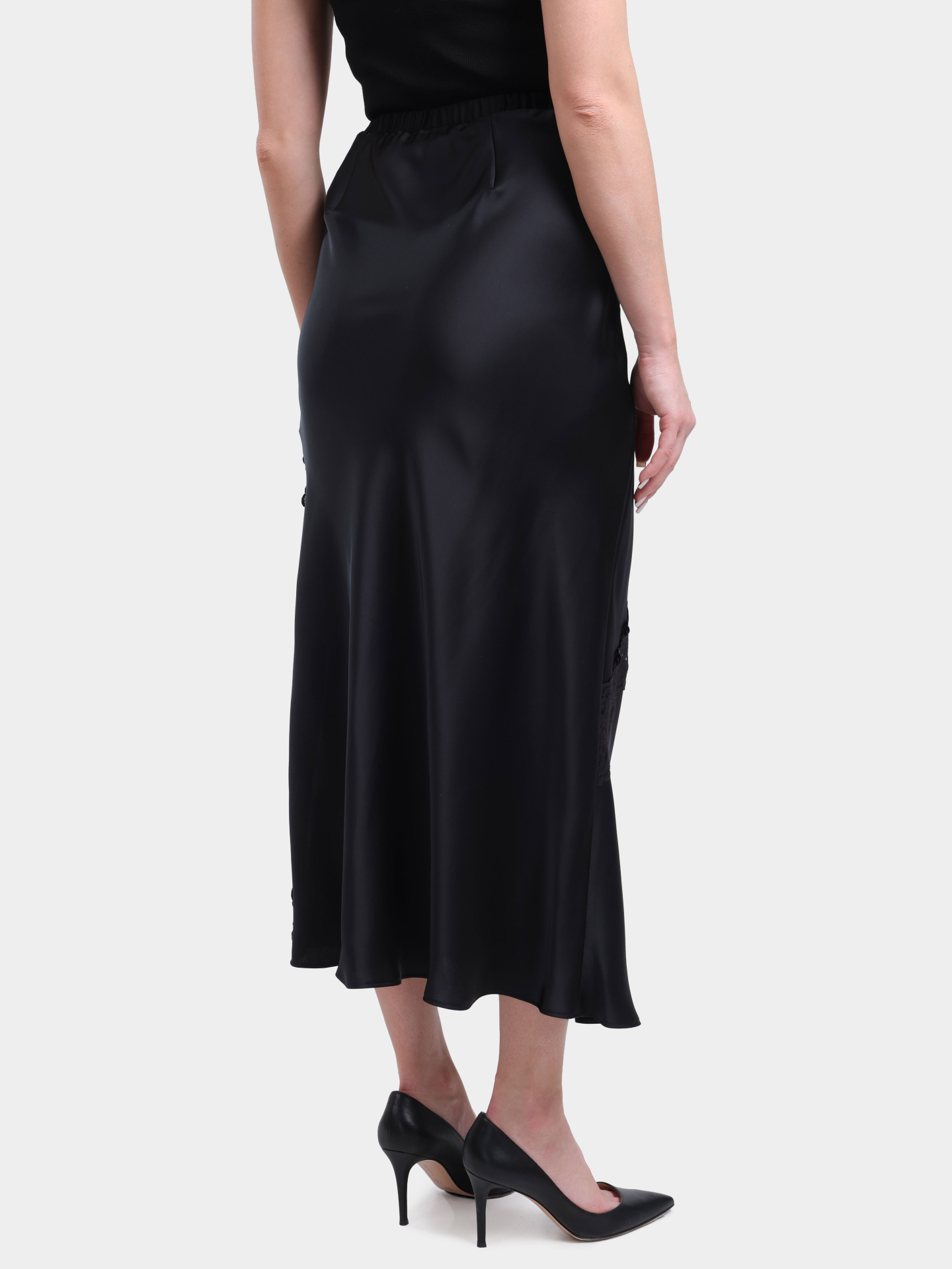 Юбка Hugo 50553545 001 атласная женская с кружевами — купить в интернет-магазине Verdistore