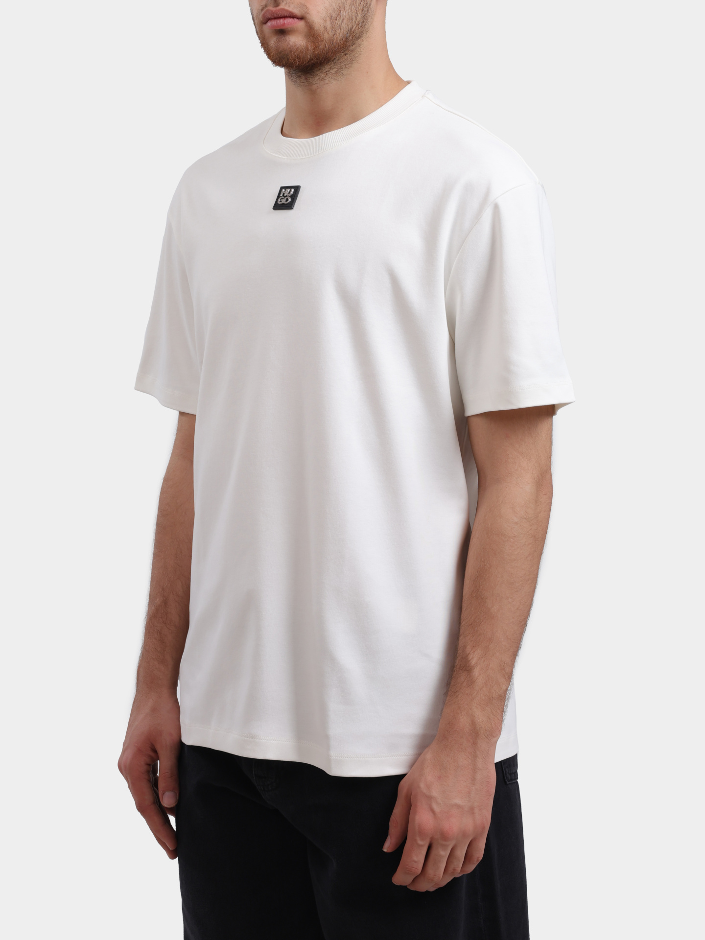 Футболка Hugo Dalile 10231453 белая мужская с логотипом — купить в интернет-магазине Verdistore