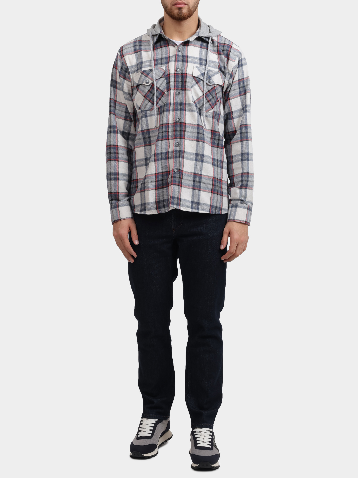 Рубашка Pantamo 4317-304-122 A-04 клетчатая мужская с капюшоном — купить в интернет-магазине Verdistore