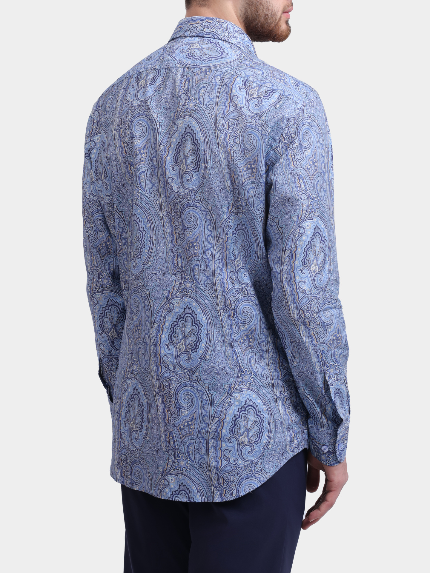 Рубашка ETRO MRIB0025 99SA5P2 X0880 голубая мужская с принтом пейсли  — купить в интернет-магазине Verdistore