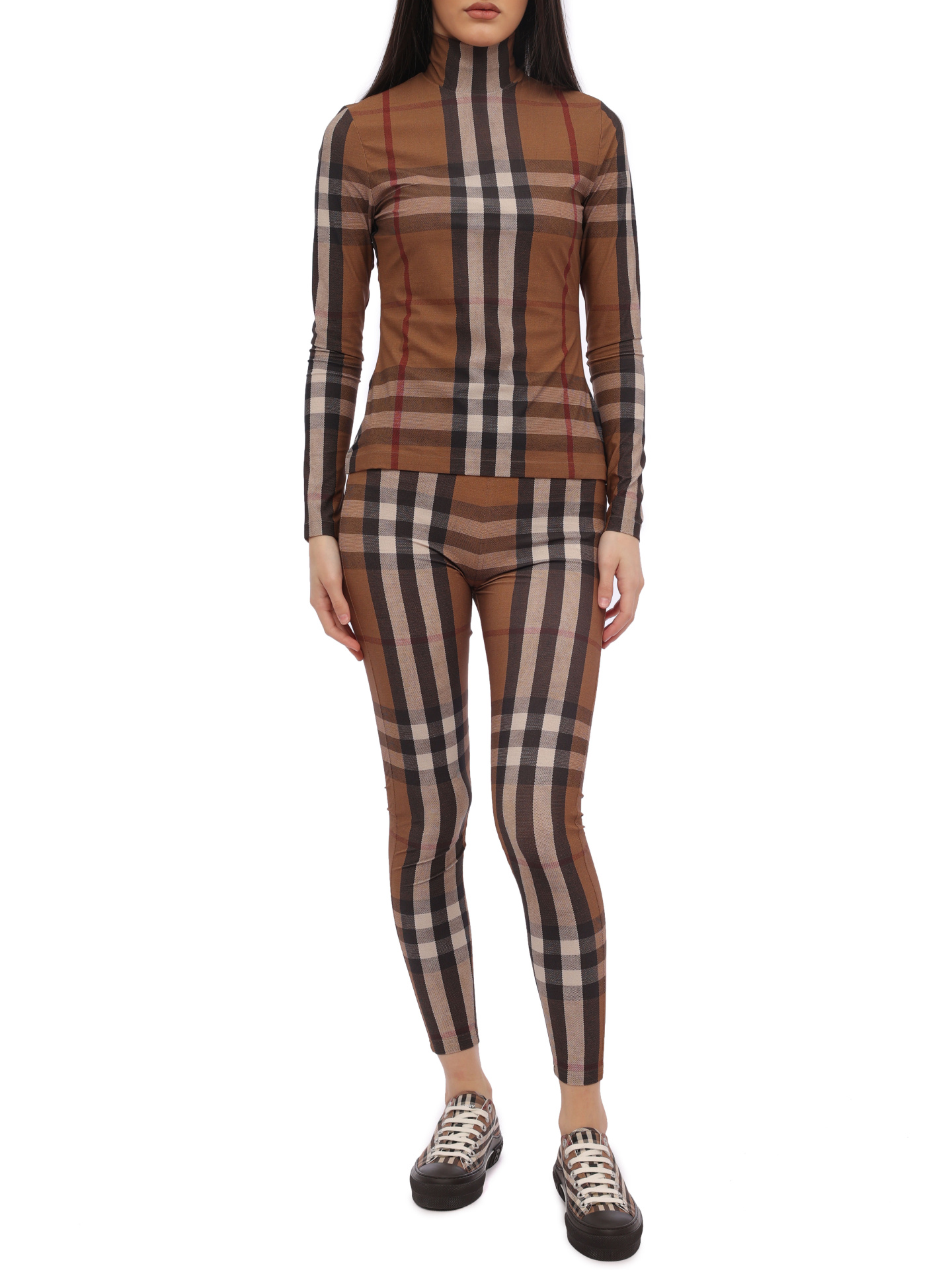 Леггинсы Burberry 8060866 A8894 коричневые женские — купить в интернет-магазине Verdistore