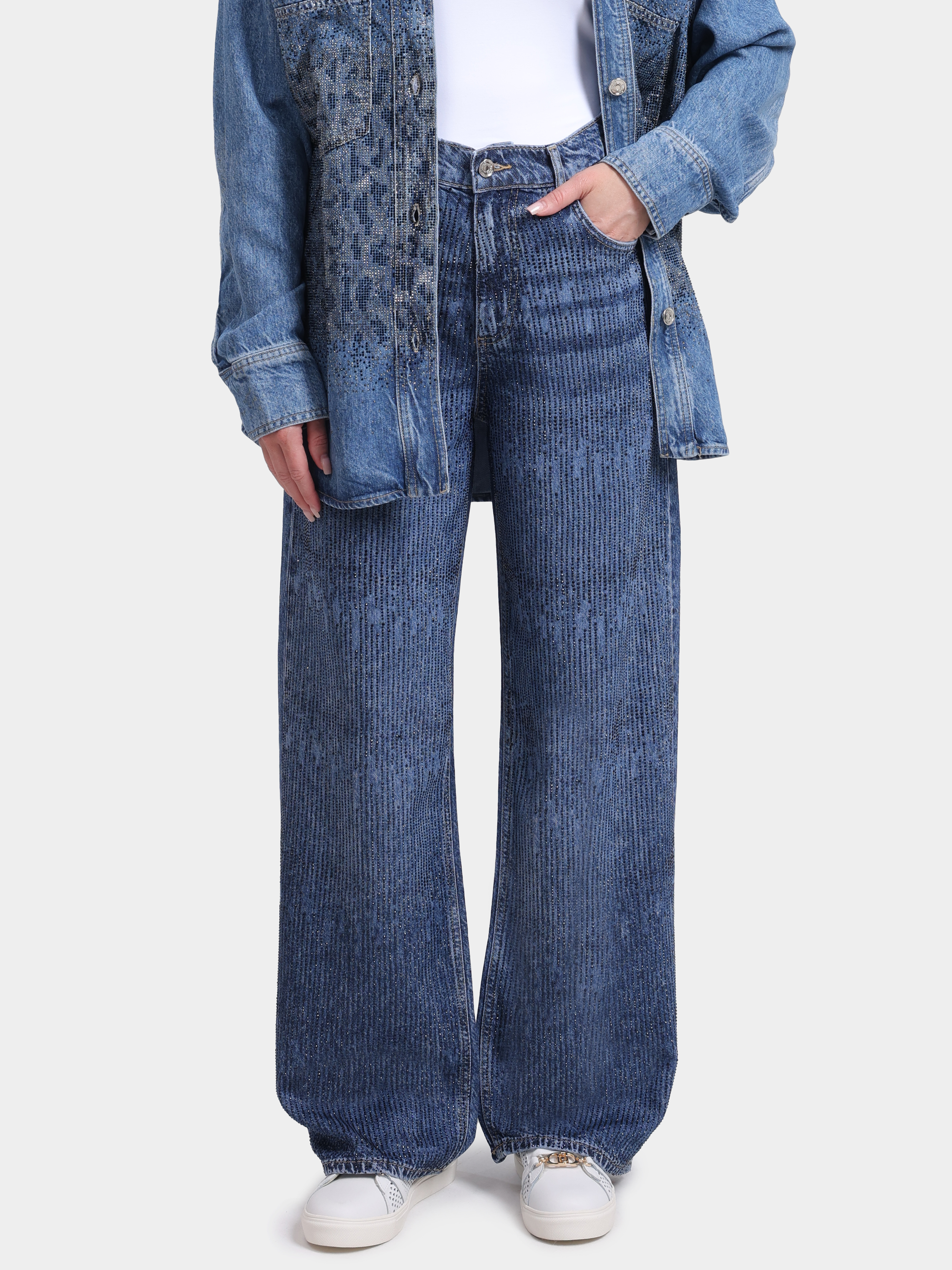 Джинсы Liu-Jo BLUE DENIM UF6166 D0373 79111 синие женские со стразами — купить в интернет-магазине Verdistore