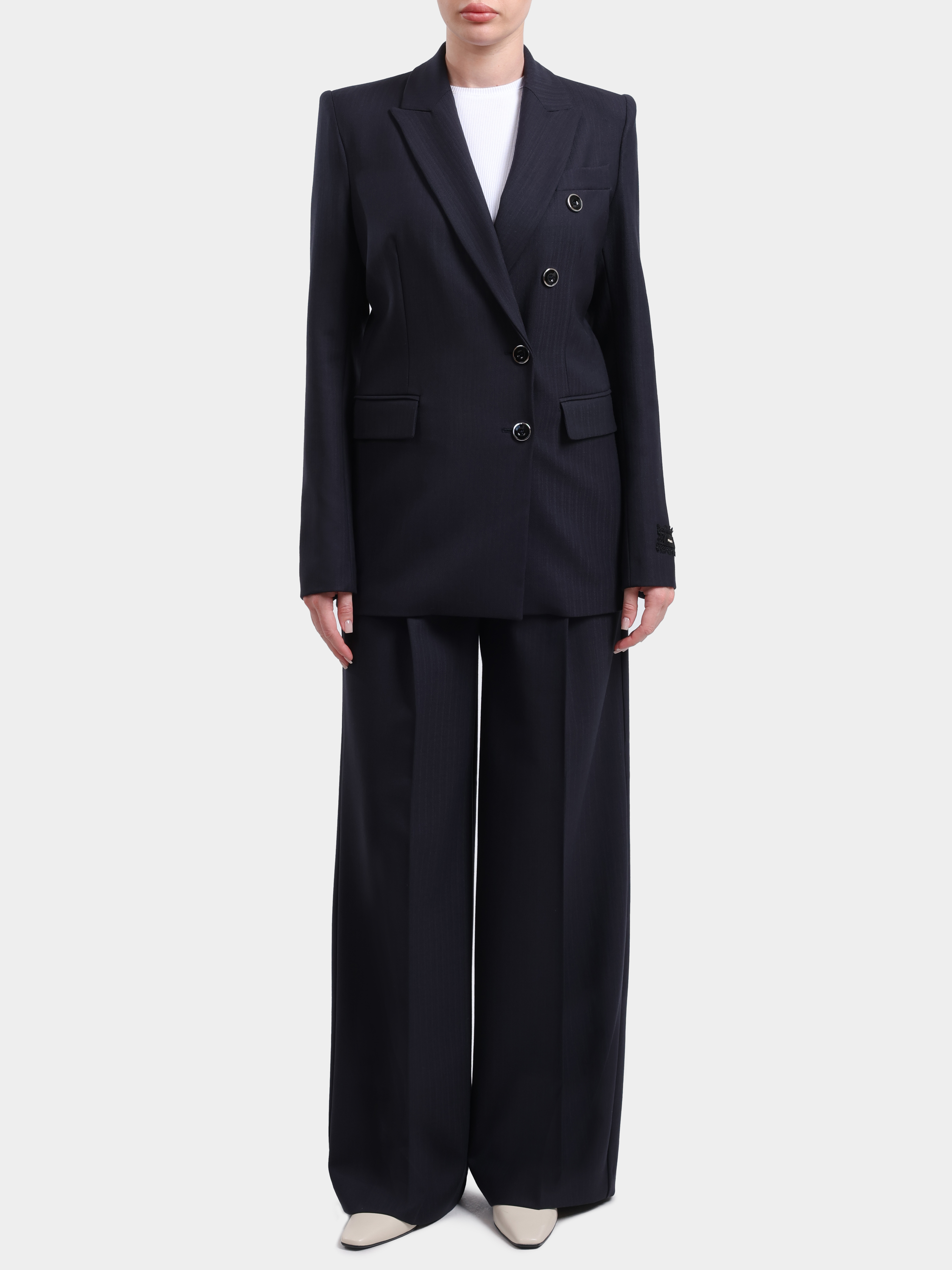 Брюки Pinko 107560 A3IF G03 темно-синие женские на резинке — купить в интернет-магазине Verdistore