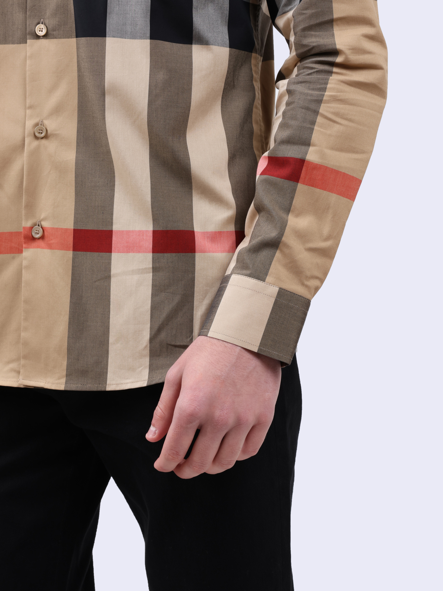 Рубашка Burberry 8071445 A7028 хлопковая мужская в клетку — купить в интернет-магазине Verdistore