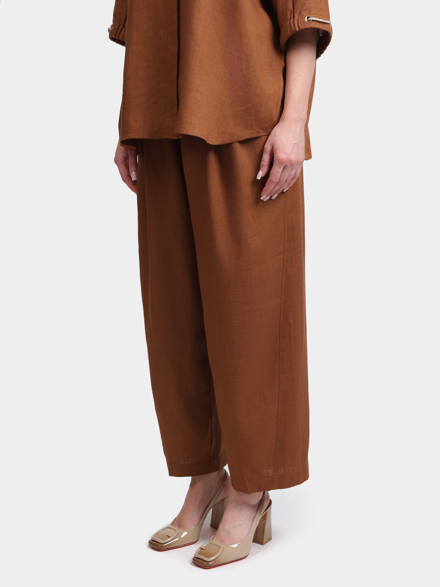 Брюки Herno PT000222D 12689 2240 терракотовые женские свободного кроя — купить в интернет-магазине Verdistore