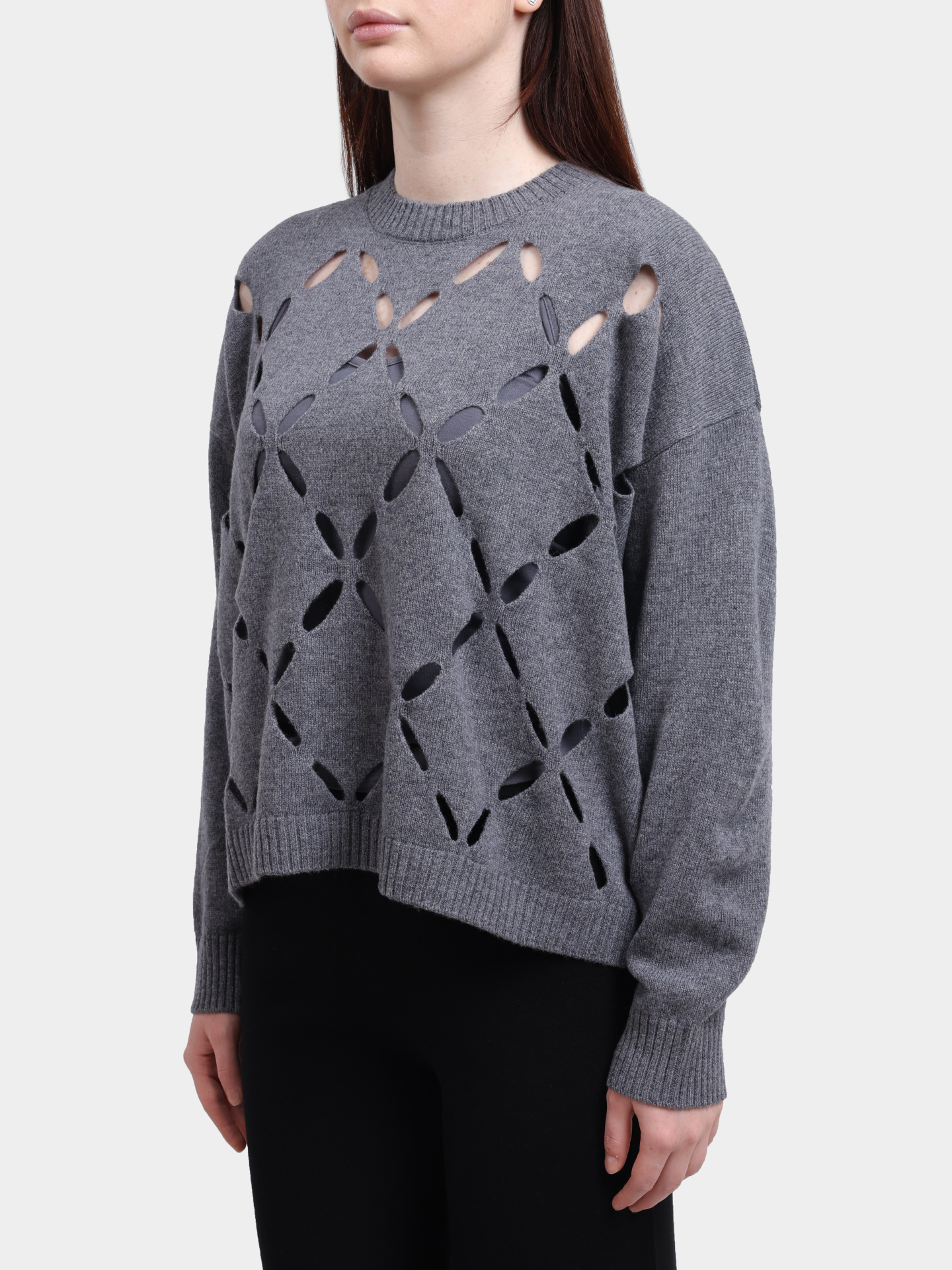 Свитер Liu-Jo MF5039 MS009 02050 серый женский из шерсти — купить в интернет-магазине Verdistore