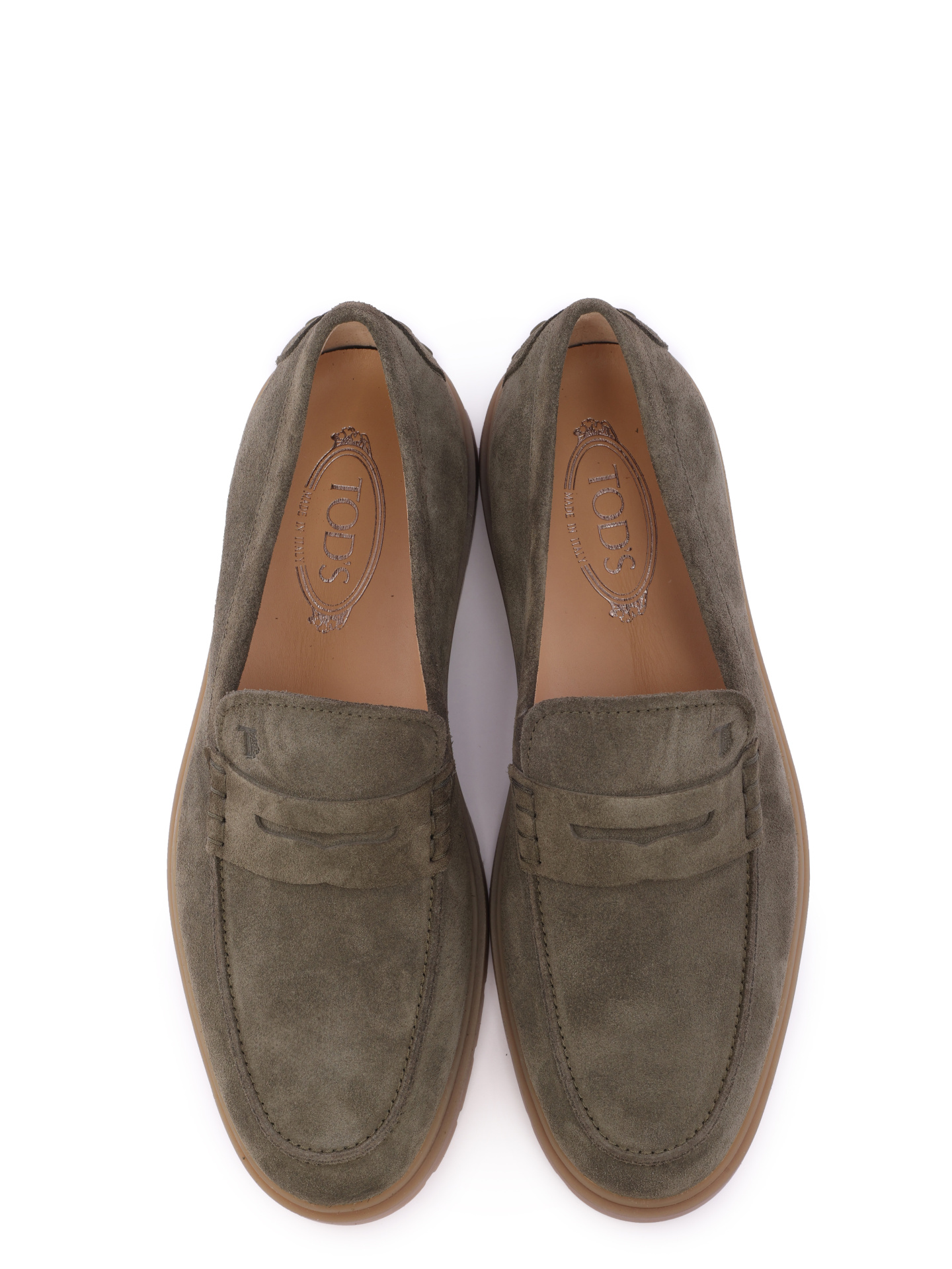 Лоферы хаки замшевые на резиновой подошве — купить в интернет-магазине Verdistore