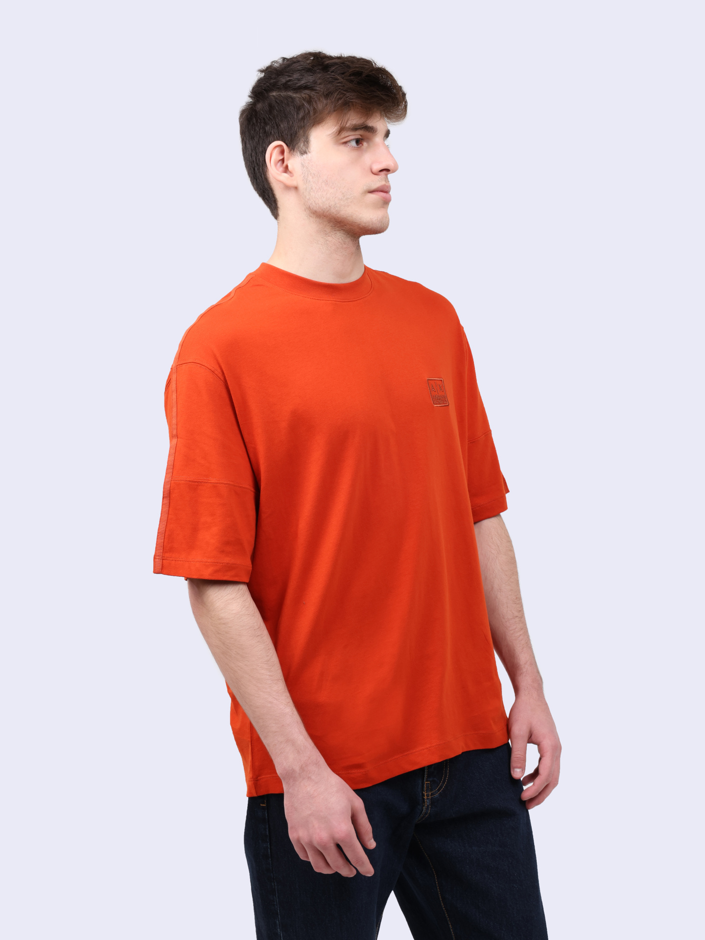Футболка Armani Exchange 6DZMHR ZJNQZ 1498 оранжевая мужская хлопковая — купить в интернет-магазине Verdistore