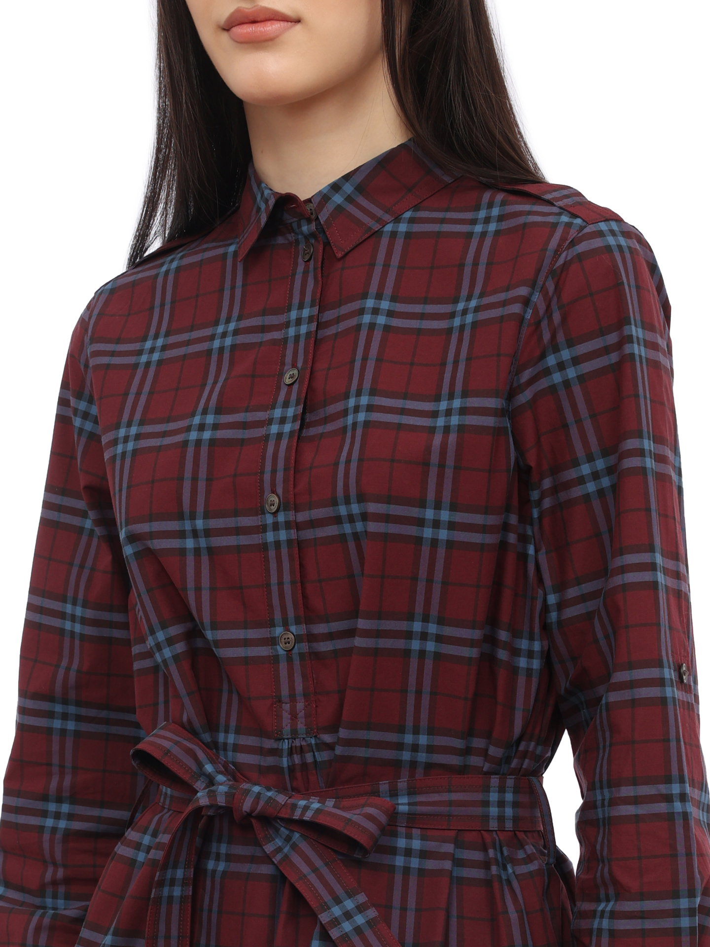 Платье Burberry 4066179 хлопковое женское в клетку — купить в интернет-магазине Verdistore