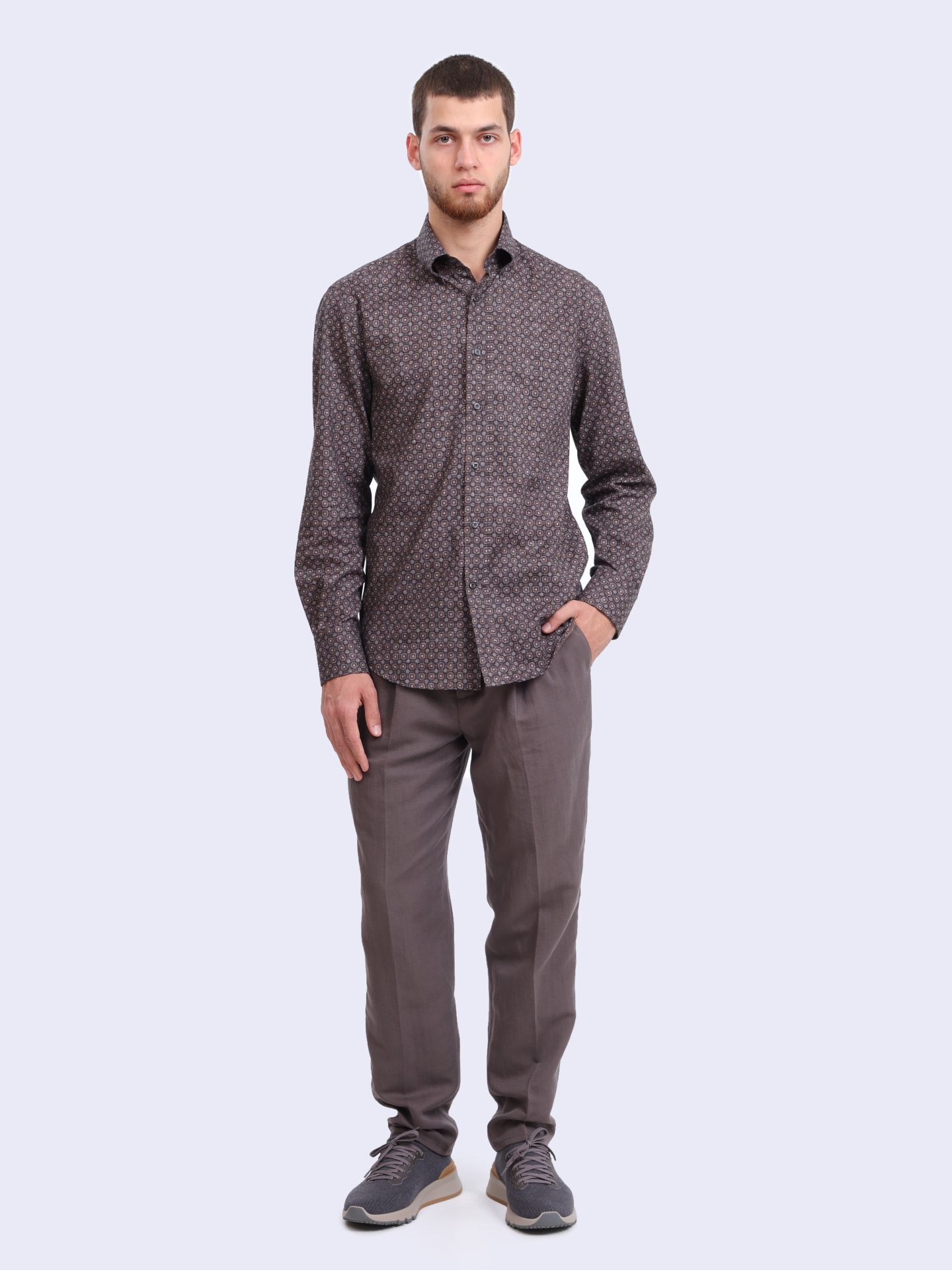 Рубашка Brunello Cucinelli MM6931716 C001 хлопковая мужская — купить в интернет-магазине Verdistore