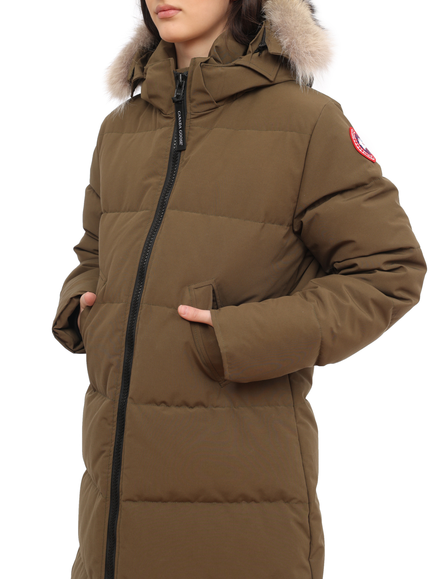 Пуховик Canada Goose 3035L темно-зеленый женский — купить в интернет-магазине Verdistore