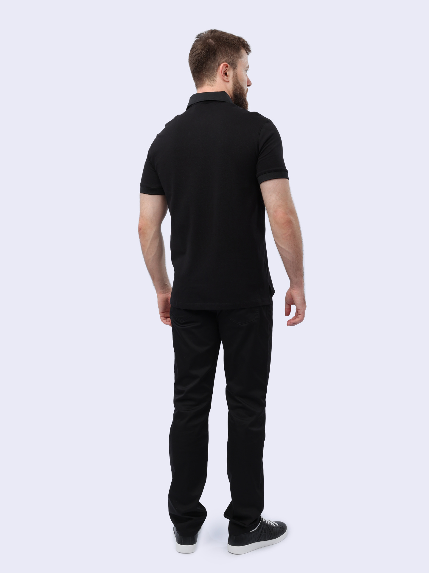 Поло Armani Exchange 8NZFSB ZJM5Z 1200 черное мужское из хлопка — купить в интернет-магазине Verdistore