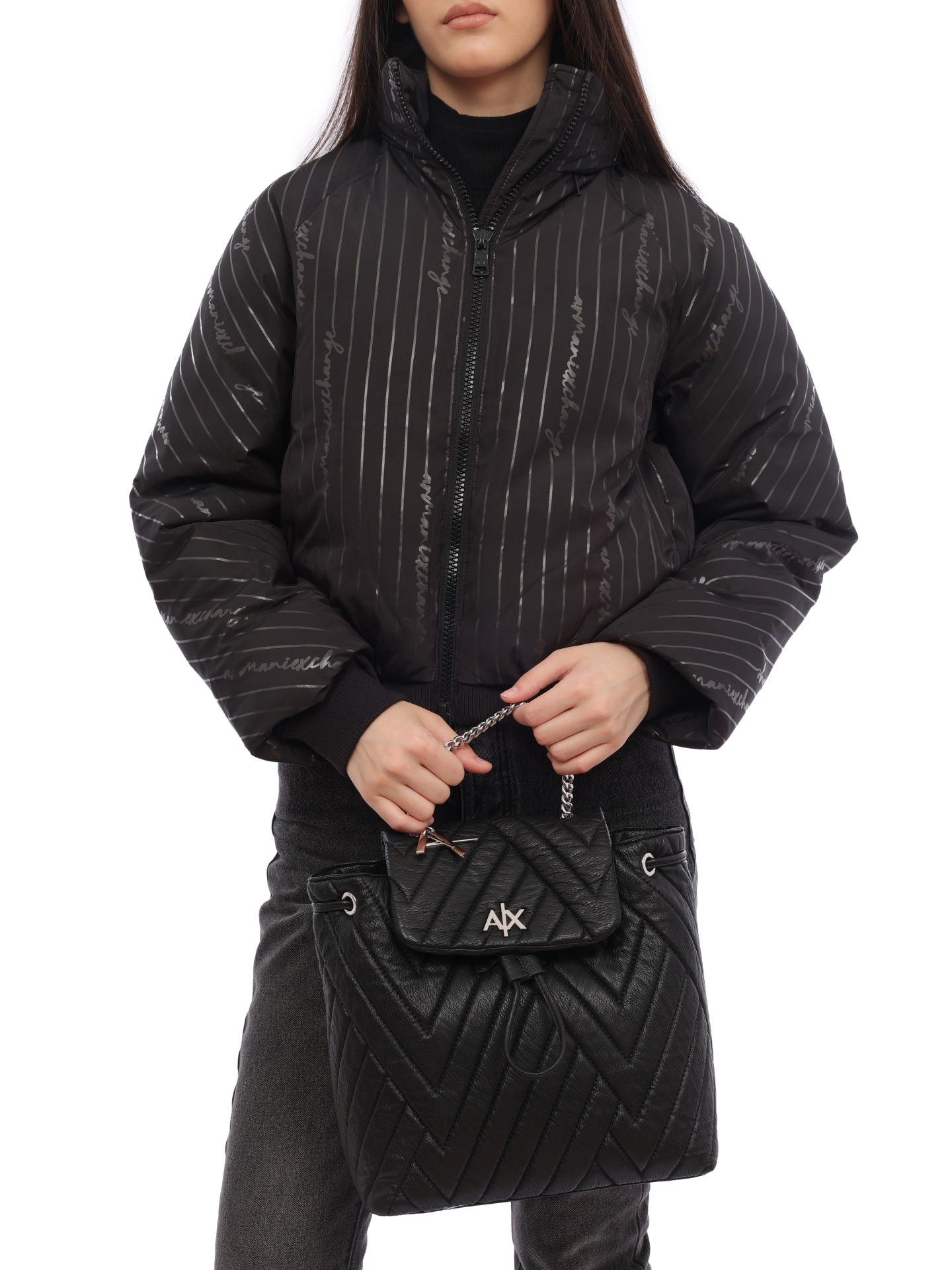 Рюкзак Armani Exchange 942934 2F745 00020 черный женский стеганый — купить в интернет-магазине Verdistore