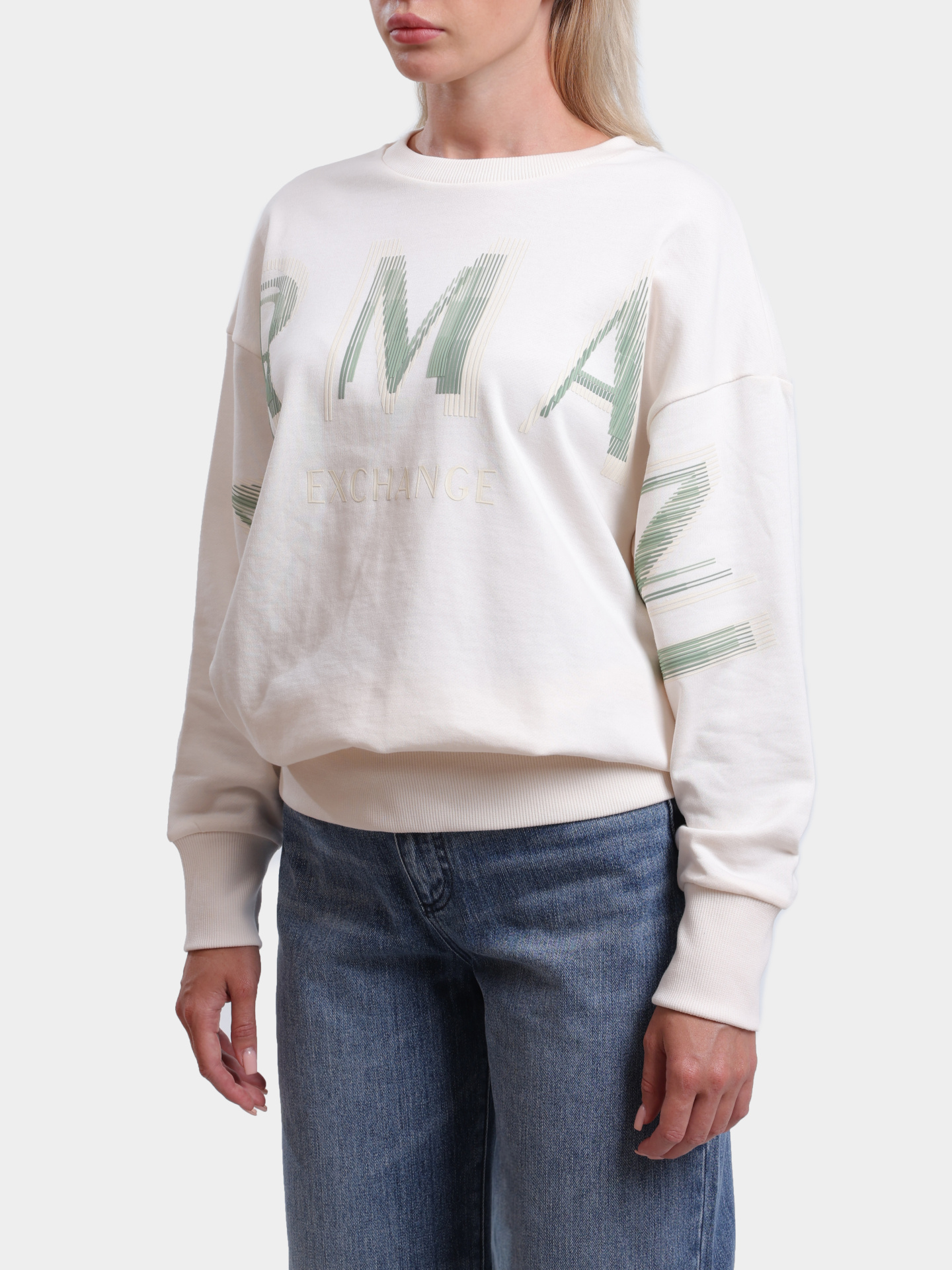 Свитшот Armani Exchange XW000495 AF12739 U1003 белый женский — купить в интернет-магазине Verdistore