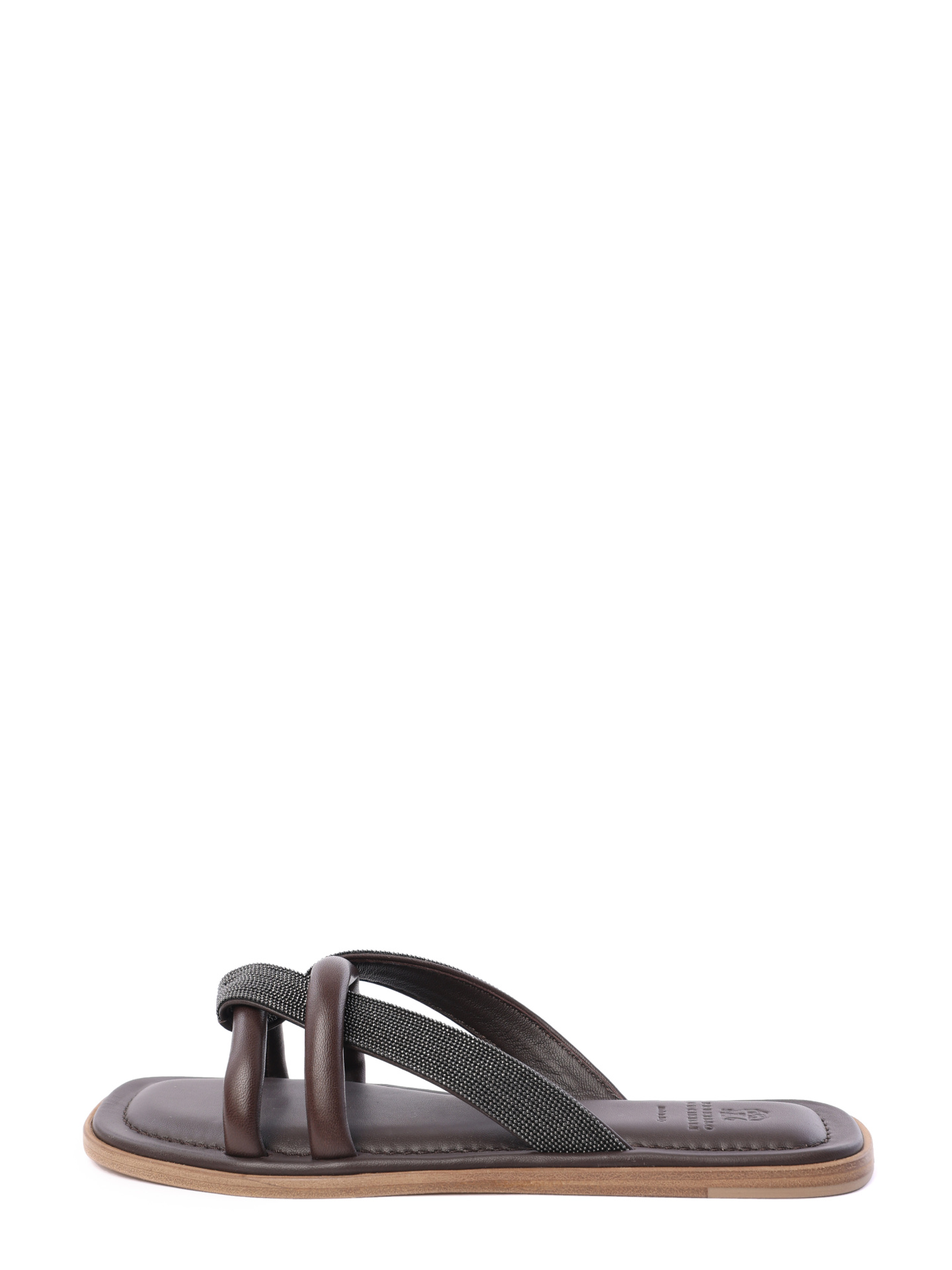 Тапки Brunello Cucinelli MZNACB1109 C8279 кожаные женские — купить в интернет-магазине Verdistore