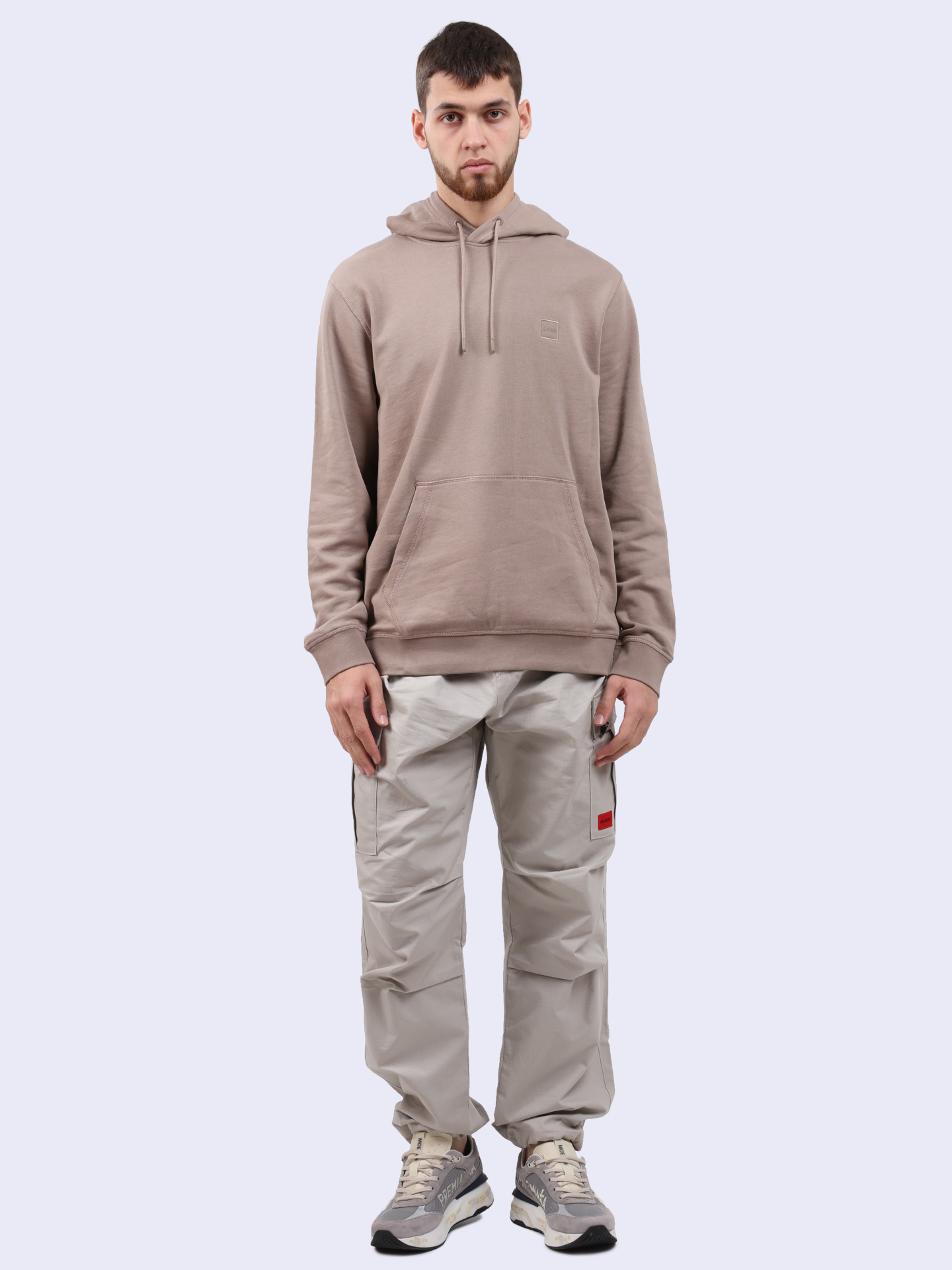 Худи Boss 50509314 246 бежевое мужское из хлопка — купить в интернет-магазине Verdistore