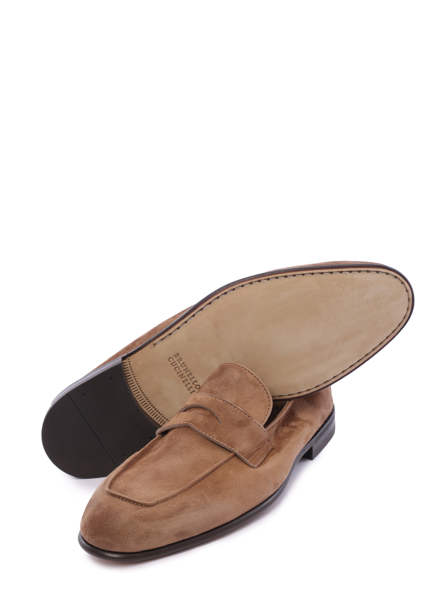 Лоферы Brunello Cucinelli MZUCAB2248 C8865 песочные мужские из замши — купить в интернет-магазине Verdistore