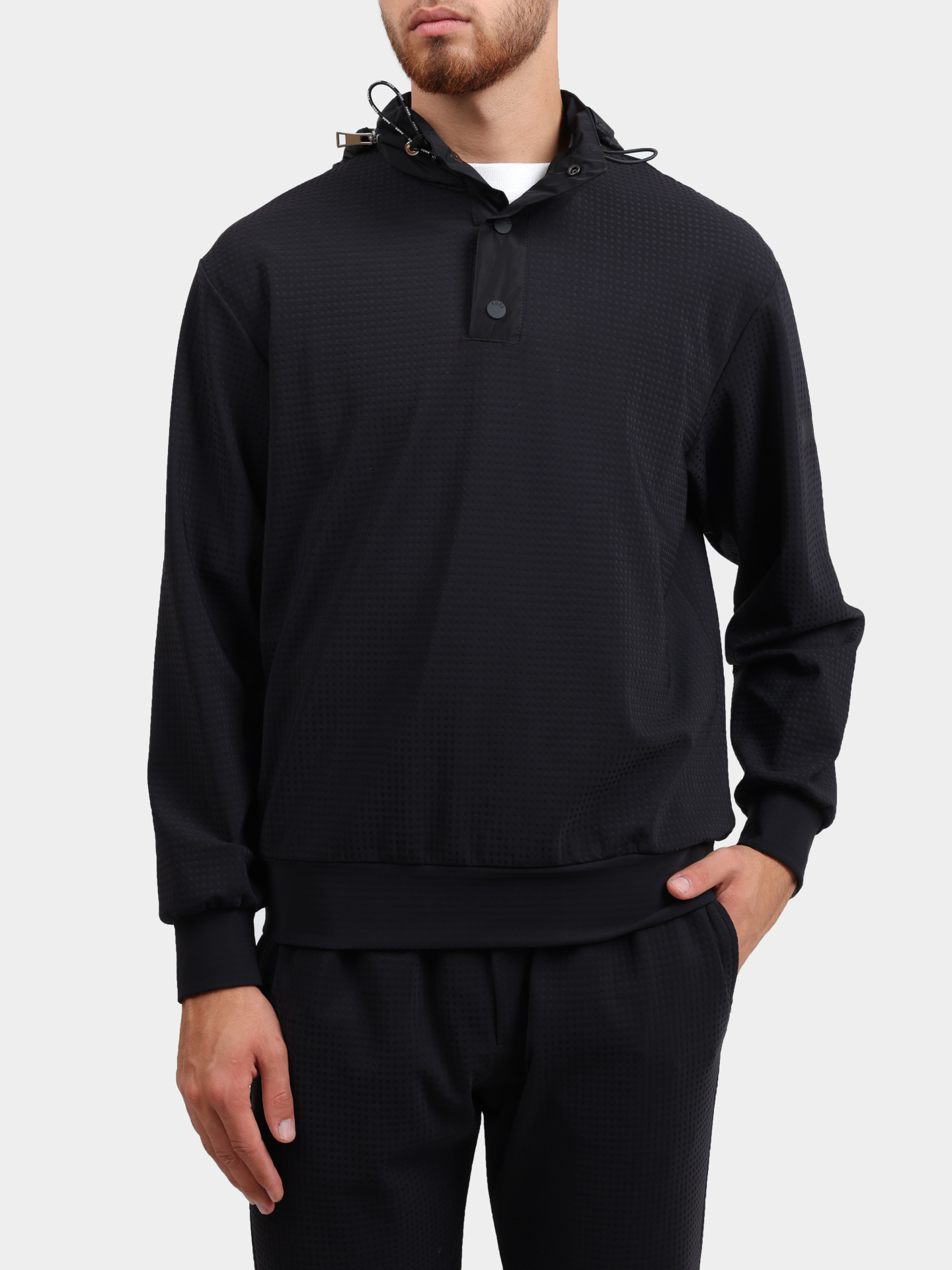 Свитшот PMDS SW0118 CODY TNY23 0020 черный мужской с капюшоном — купить в интернет-магазине Verdistore