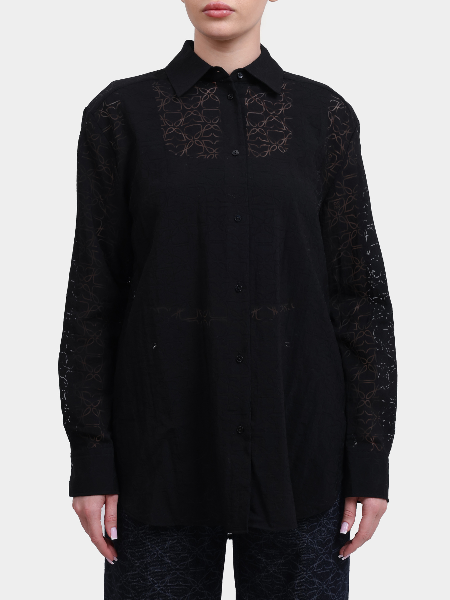 Блузка Hugo 50543366 968 черная женская с узором — купить в интернет-магазине Verdistore