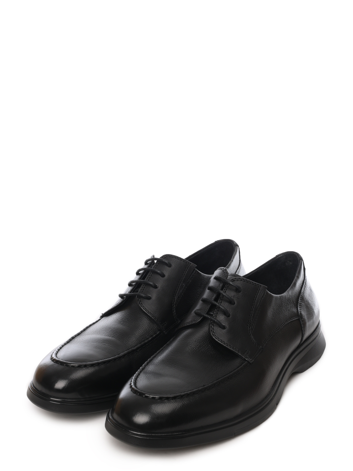 Дерби из черной мелкозернистой кожи — купить в интернет-магазине Verdistore