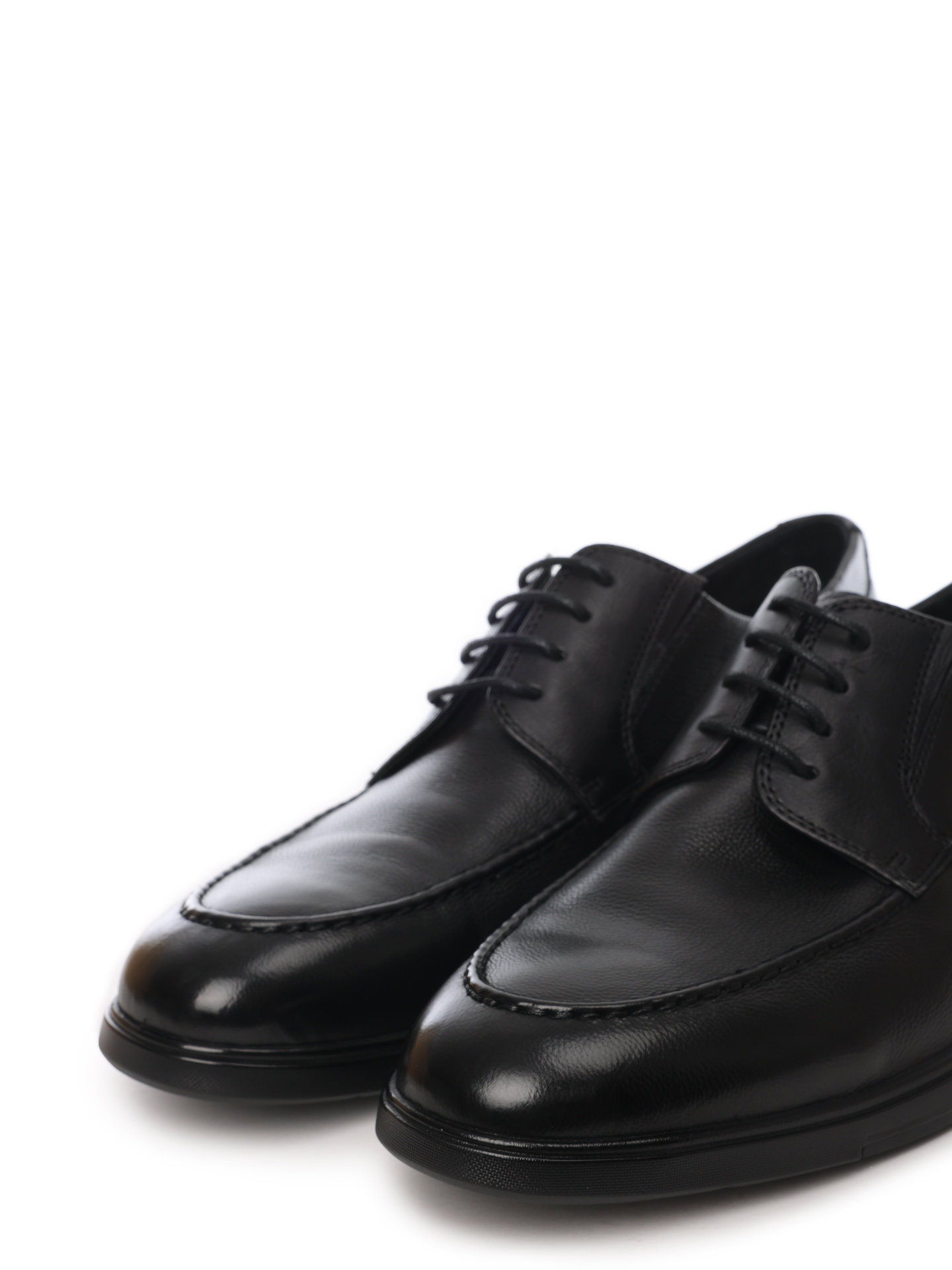 Дерби из черной мелкозернистой кожи — купить в интернет-магазине Verdistore