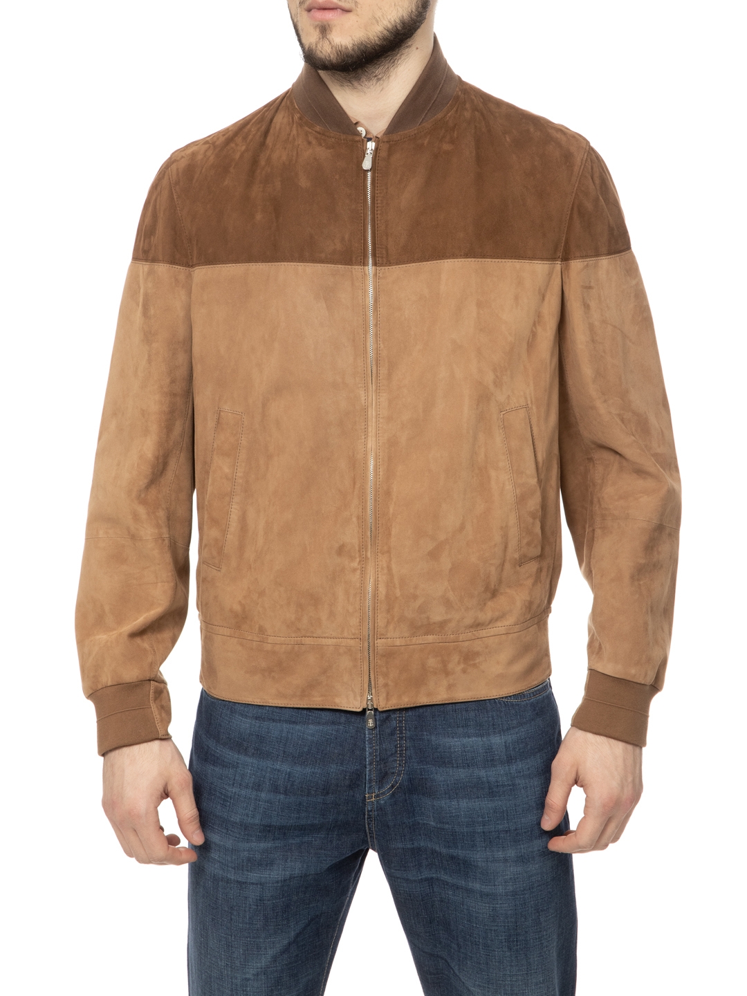 Бомбер Brunello Cucinelli MPCLN1806 замшевый мужской — купить в интернет-магазине Verdistore