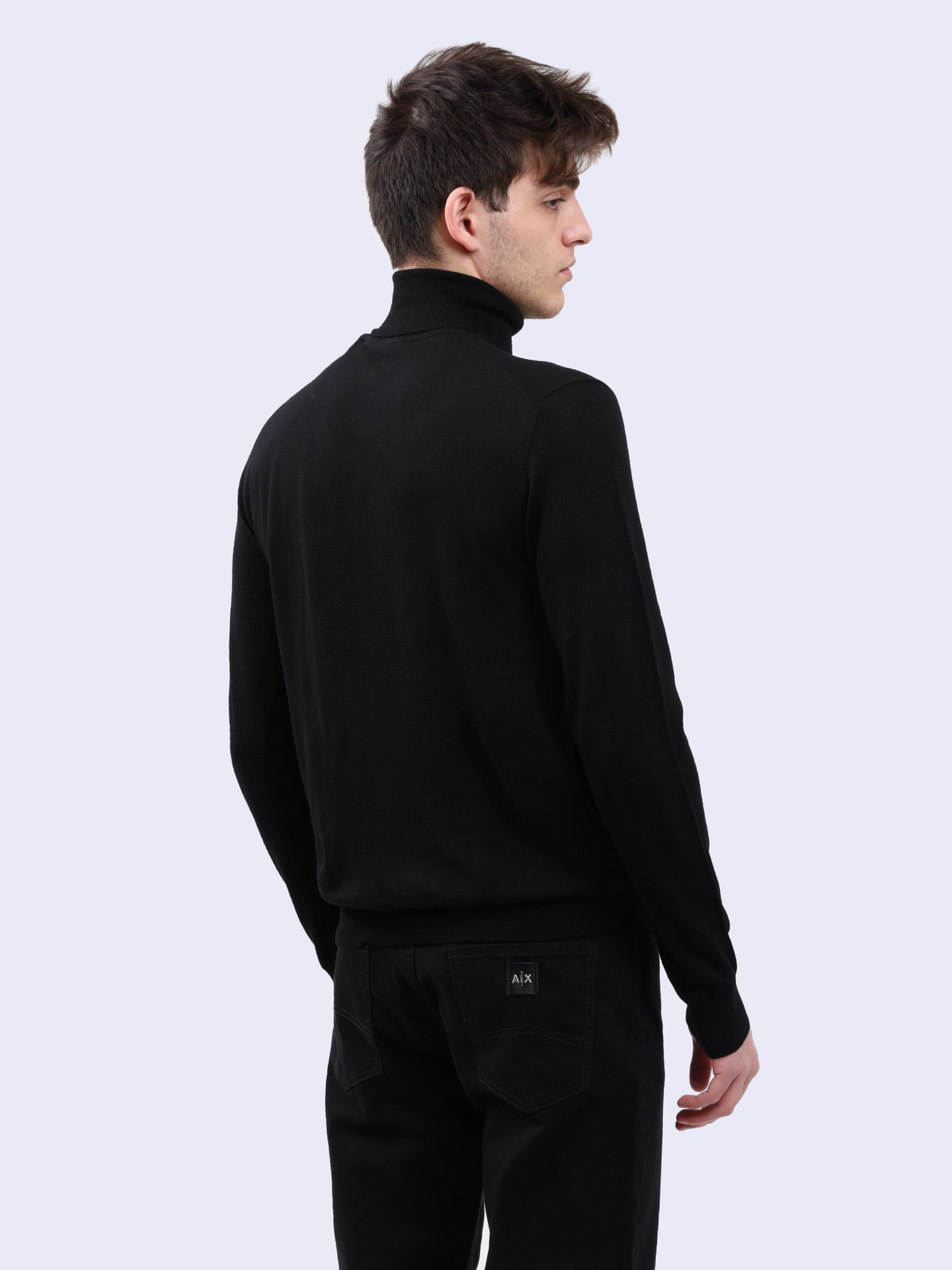 Водолазка Armani Exchange 8NZM3C ZM8AZ 1200 черная мужская из шерсти — купить в интернет-магазине Verdistore