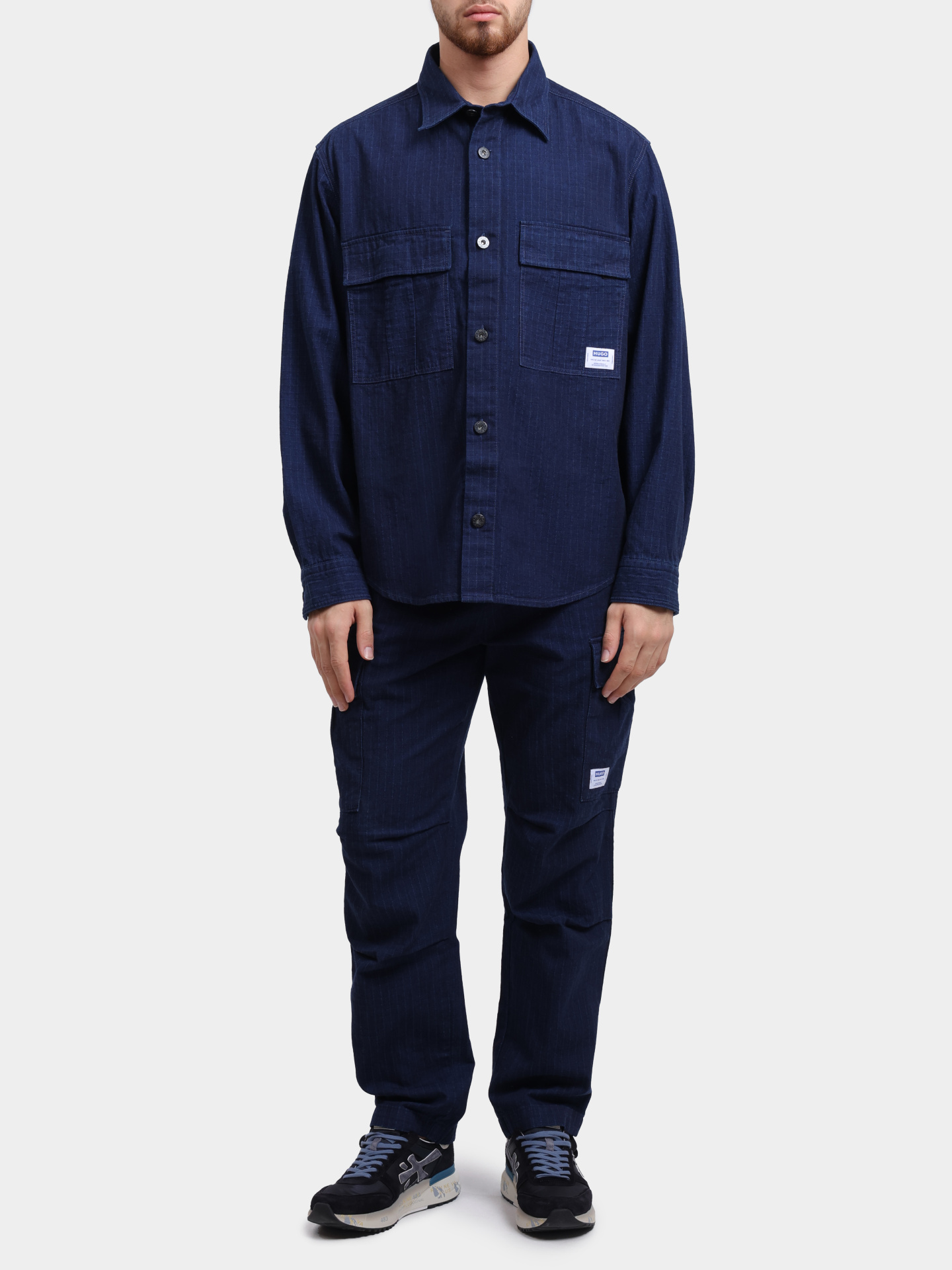Рубашка Hugo Ebargo 10274169 01 темно-синяя мужская — купить в интернет-магазине Verdistore