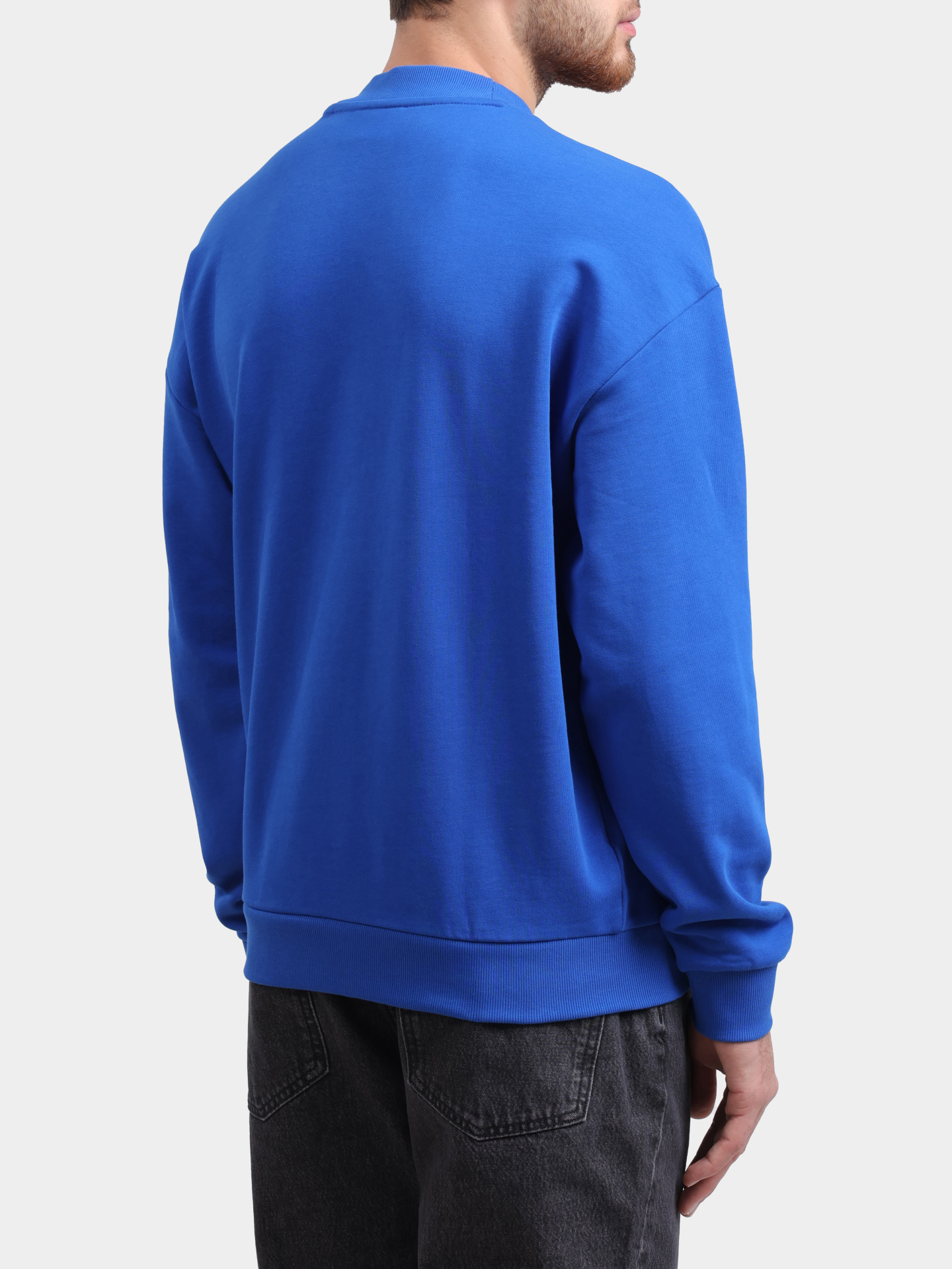 Свитшот Hugo Niero 10249110 голубой мужской с логотипом — купить в интернет-магазине Verdistore