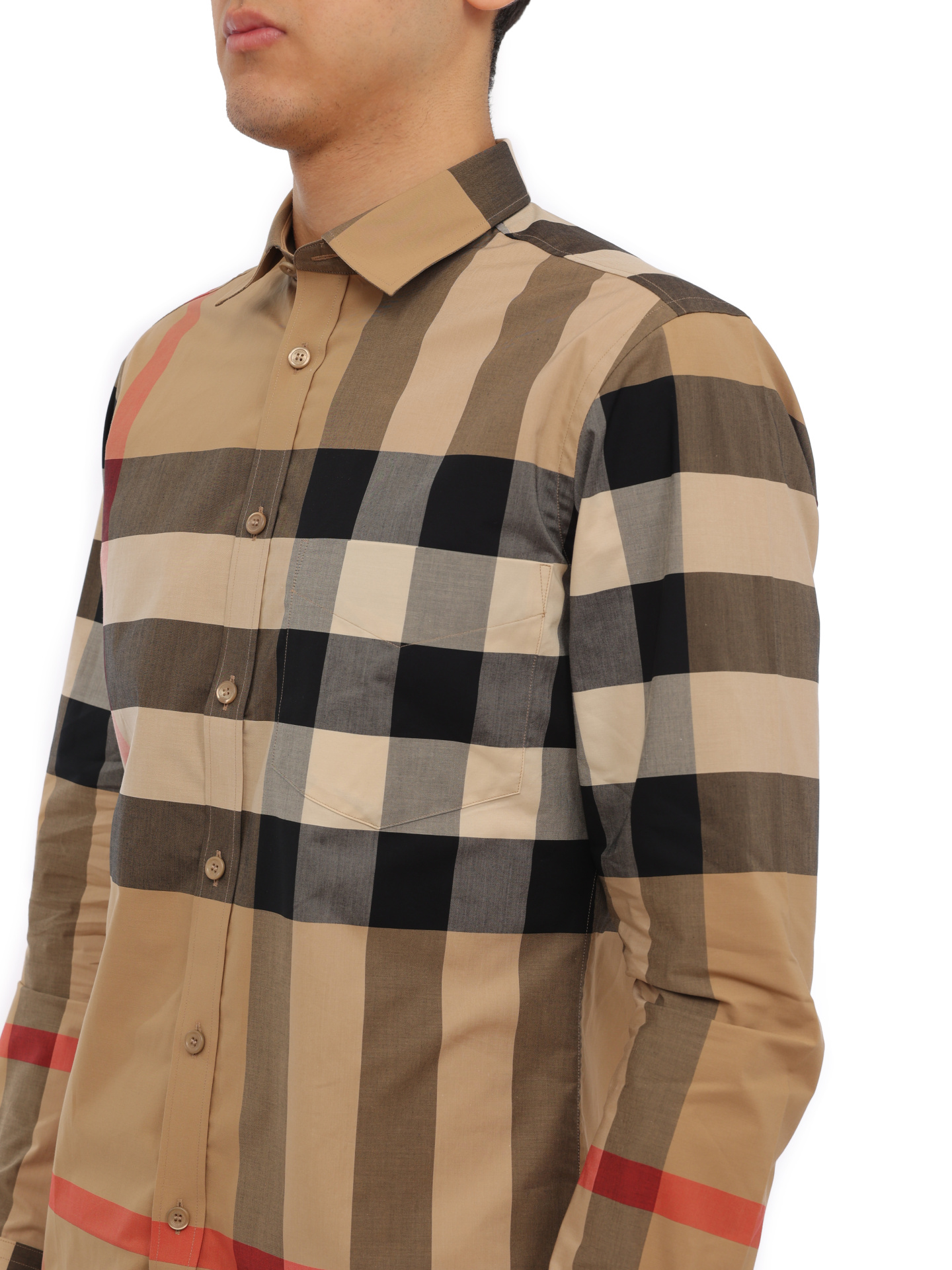 Рубашка Burberry 8010213 A7028 хлопковая мужская в клетку — купить в интернет-магазине Verdistore