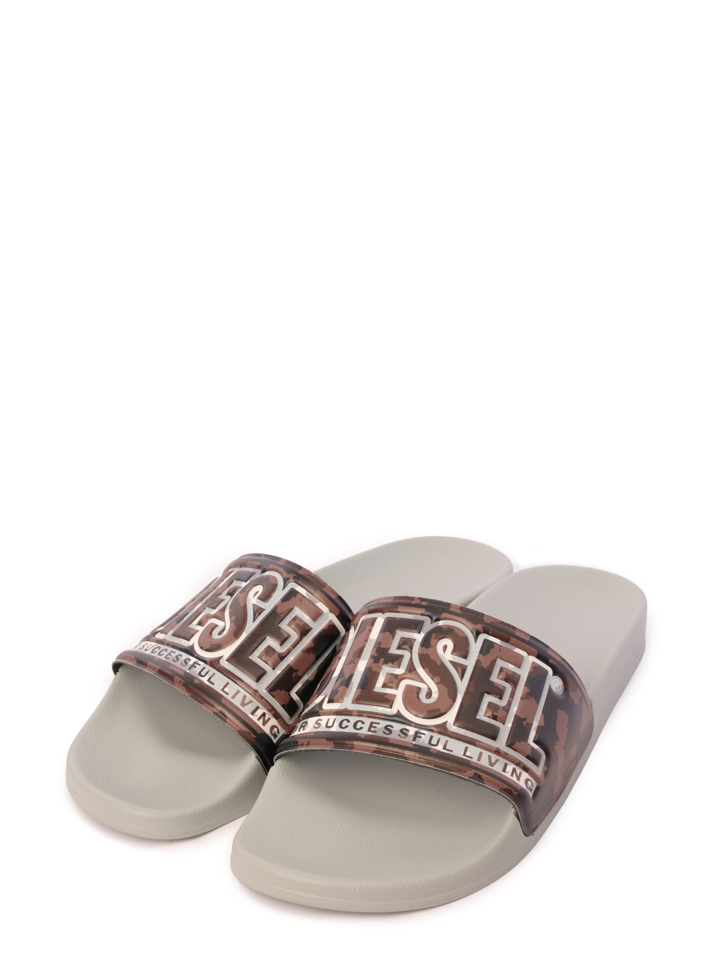 Шлепанцы Diesel Y03211P5605H9851 комбинированные мужские с логотипом — купить в интернет-магазине Verdistore