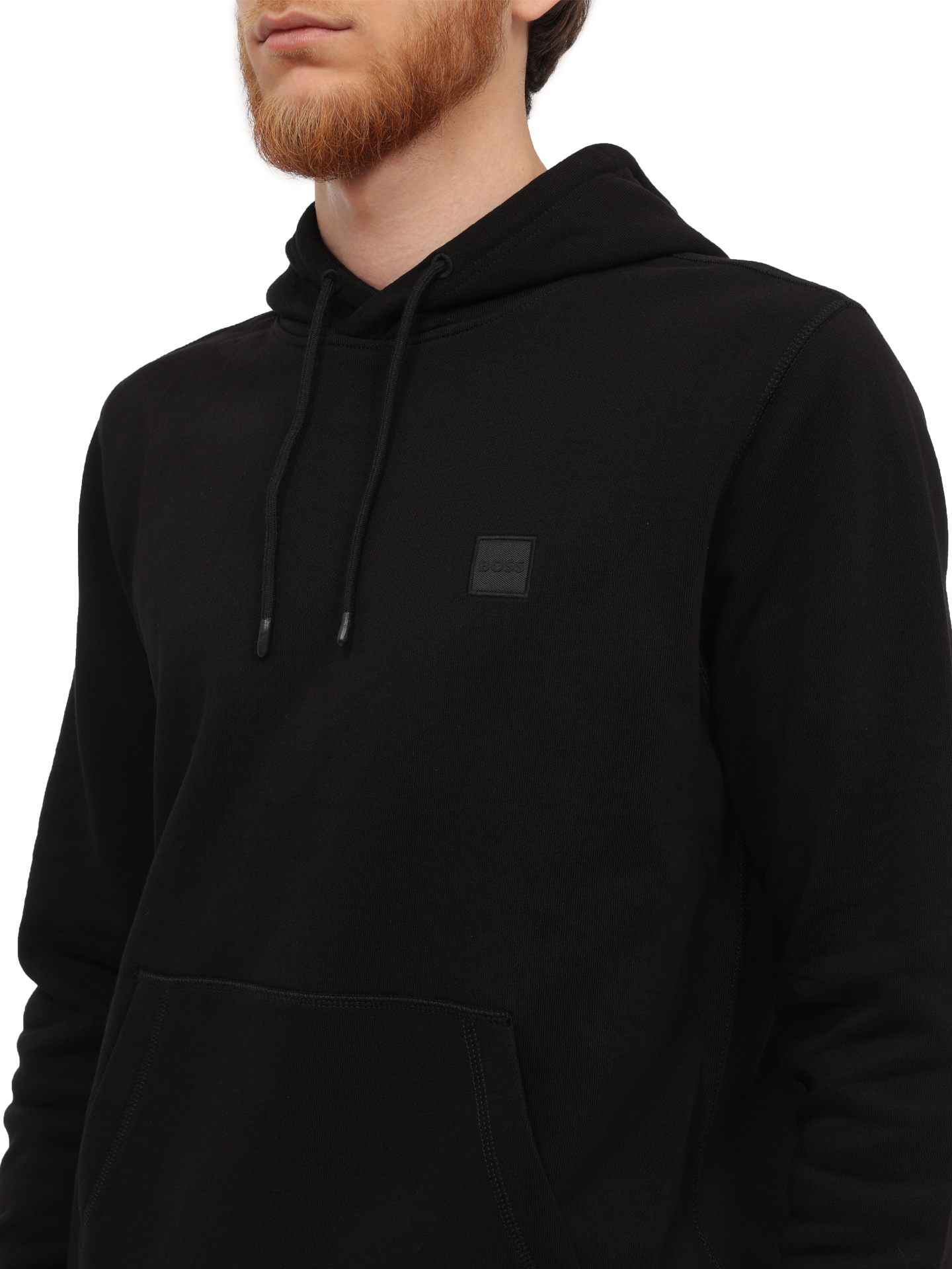 Худи Boss 50509314 001 черное мужское из хлопка — купить в интернет-магазине Verdistore