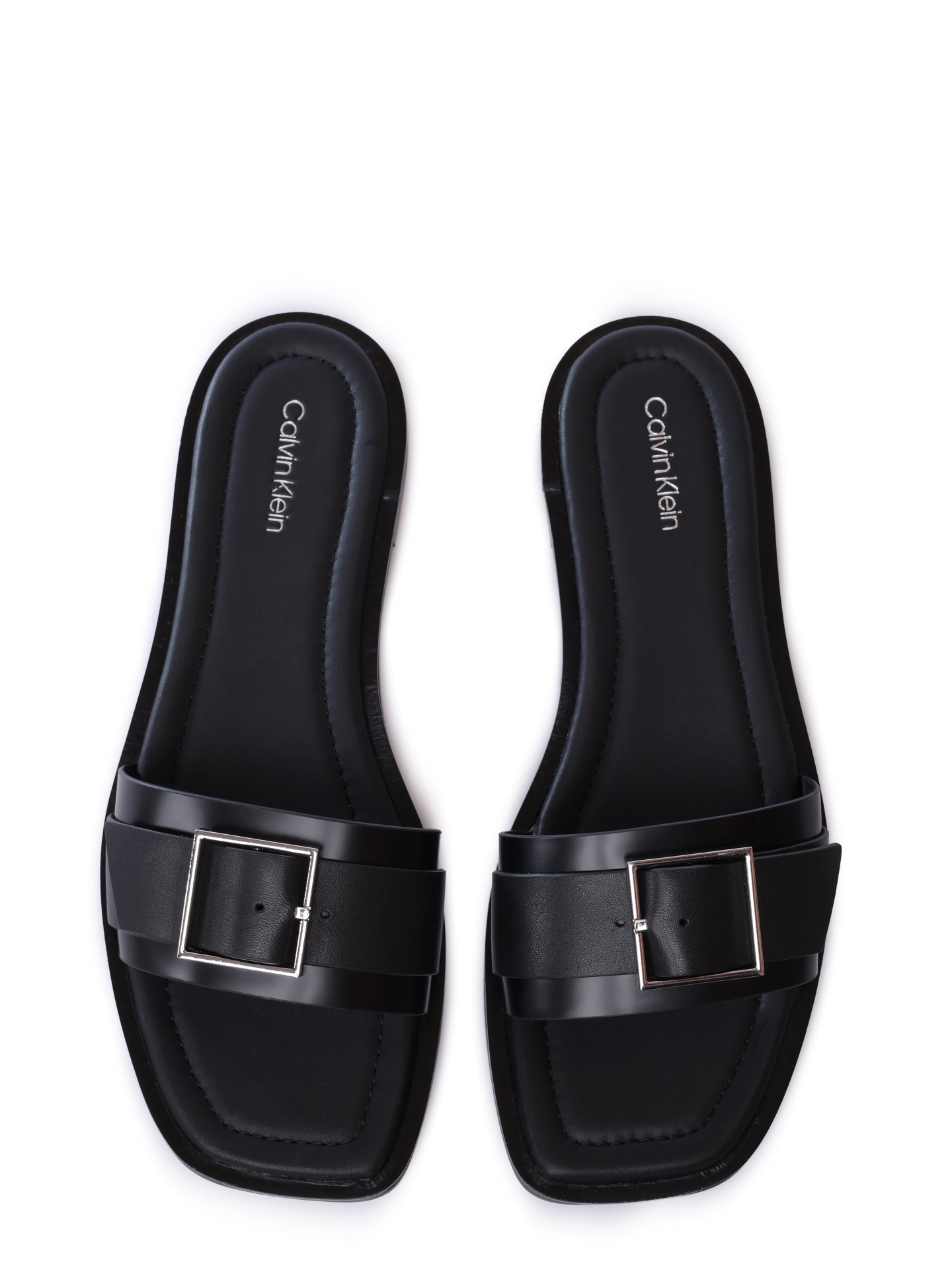 Шлепанцы Calvin Klein HW0HW02490 BEH черные женские из кожи — купить в интернет-магазине Verdistore