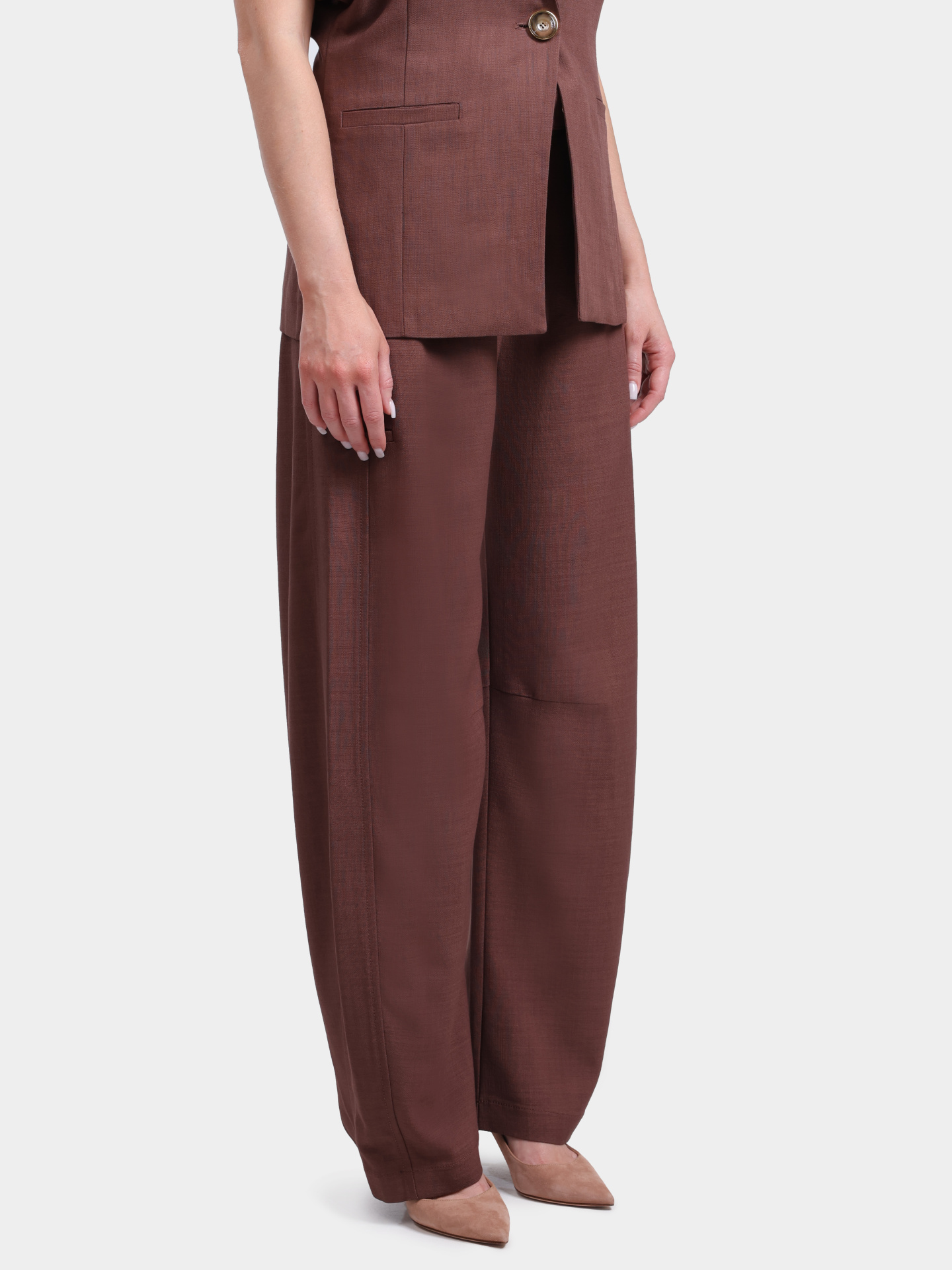 Брюки 106492 A2W6 L78 Pinko коричневые женские прямого кроя — купить в интернет-магазине Verdistore