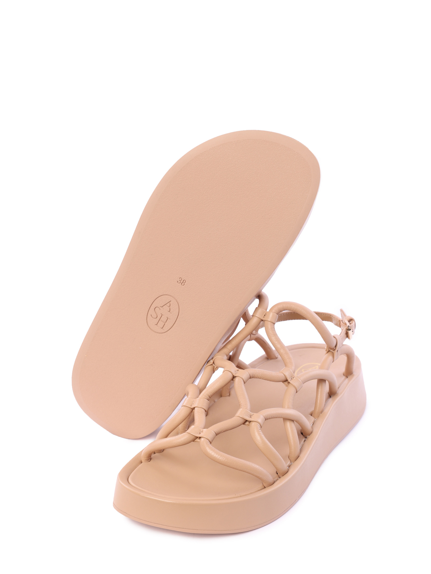 Сандалии ASH 8AH.AH125865.K бежевые женские из кожи — купить в интернет-магазине Verdistore