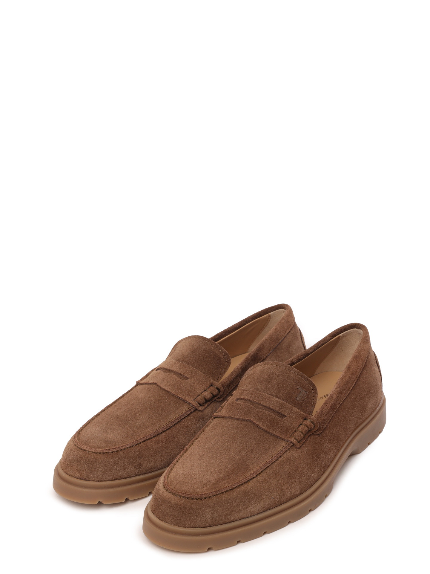 Лоферы коричневые замшевые на резиновой подошве  — купить в интернет-магазине Verdistore