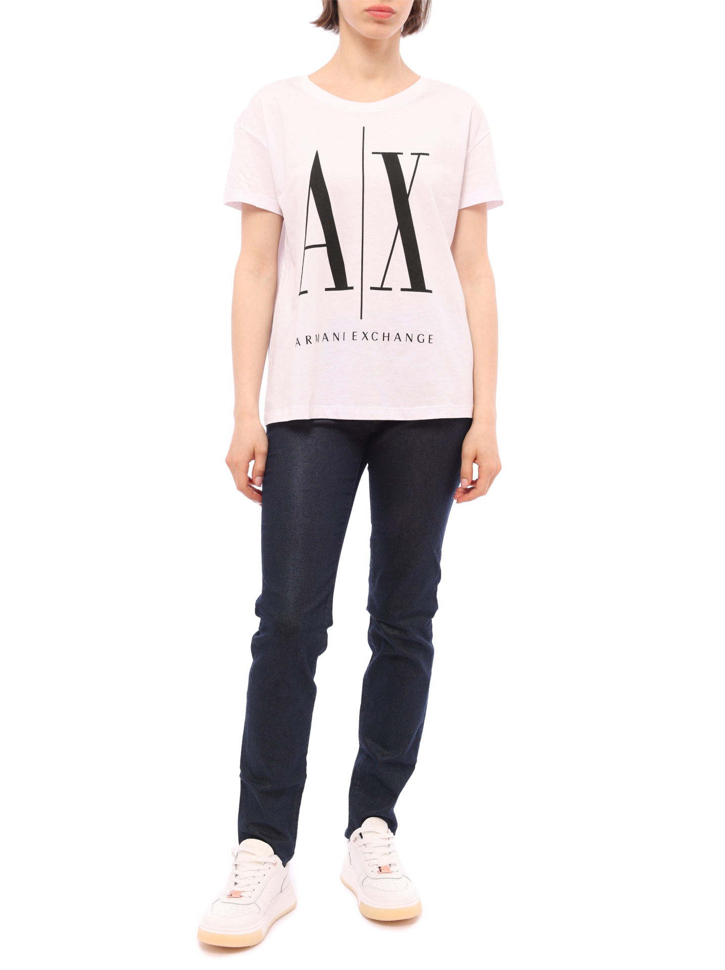 Джинсы Armani Exchange J69 y2dqz темно-синие женские зауженные — купить в интернет-магазине Verdistore