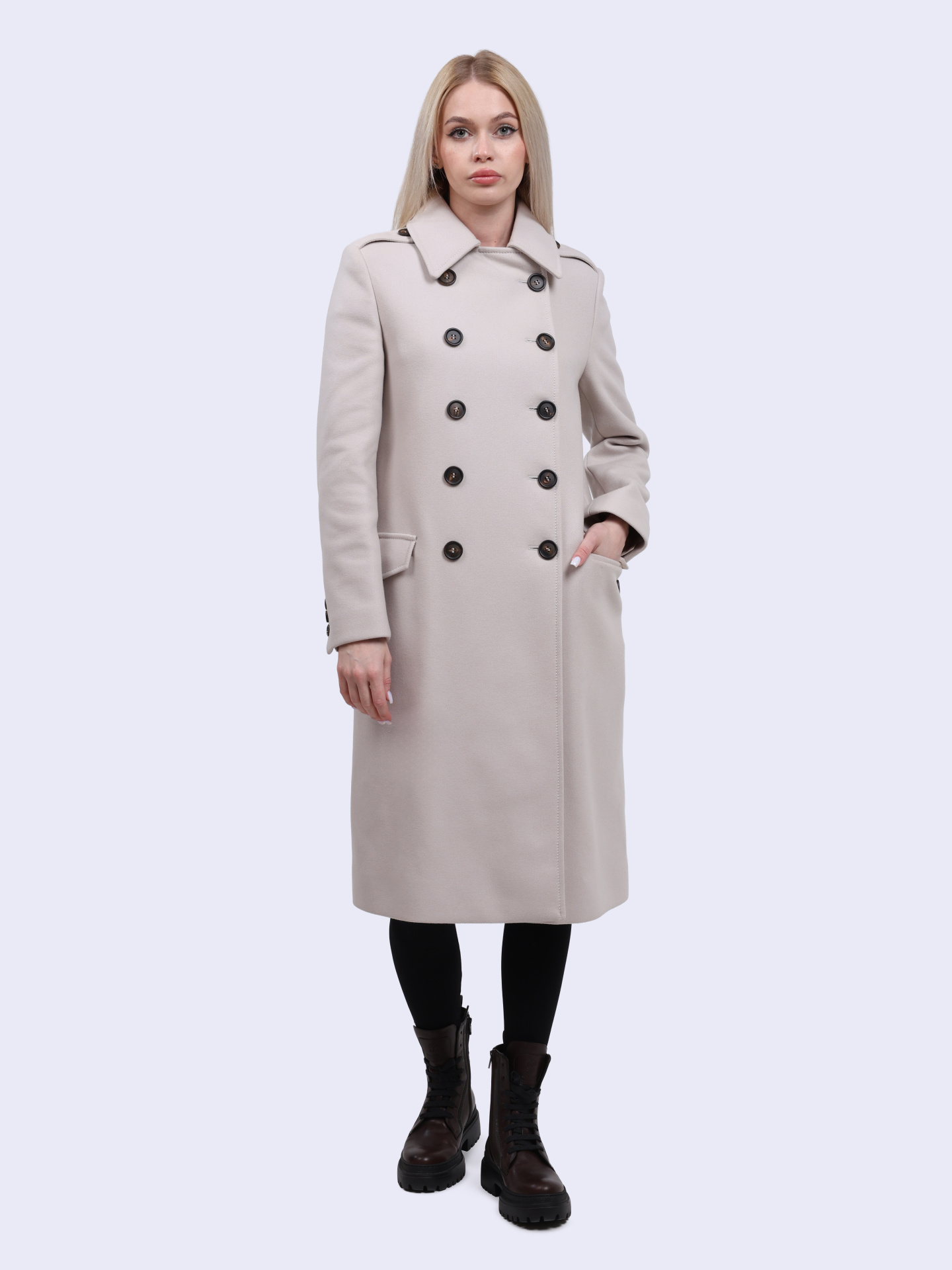 Пальто Brunello Cucinelli MB5249410 C7481 молочное женское двубортное — купить в интернет-магазине Verdistore