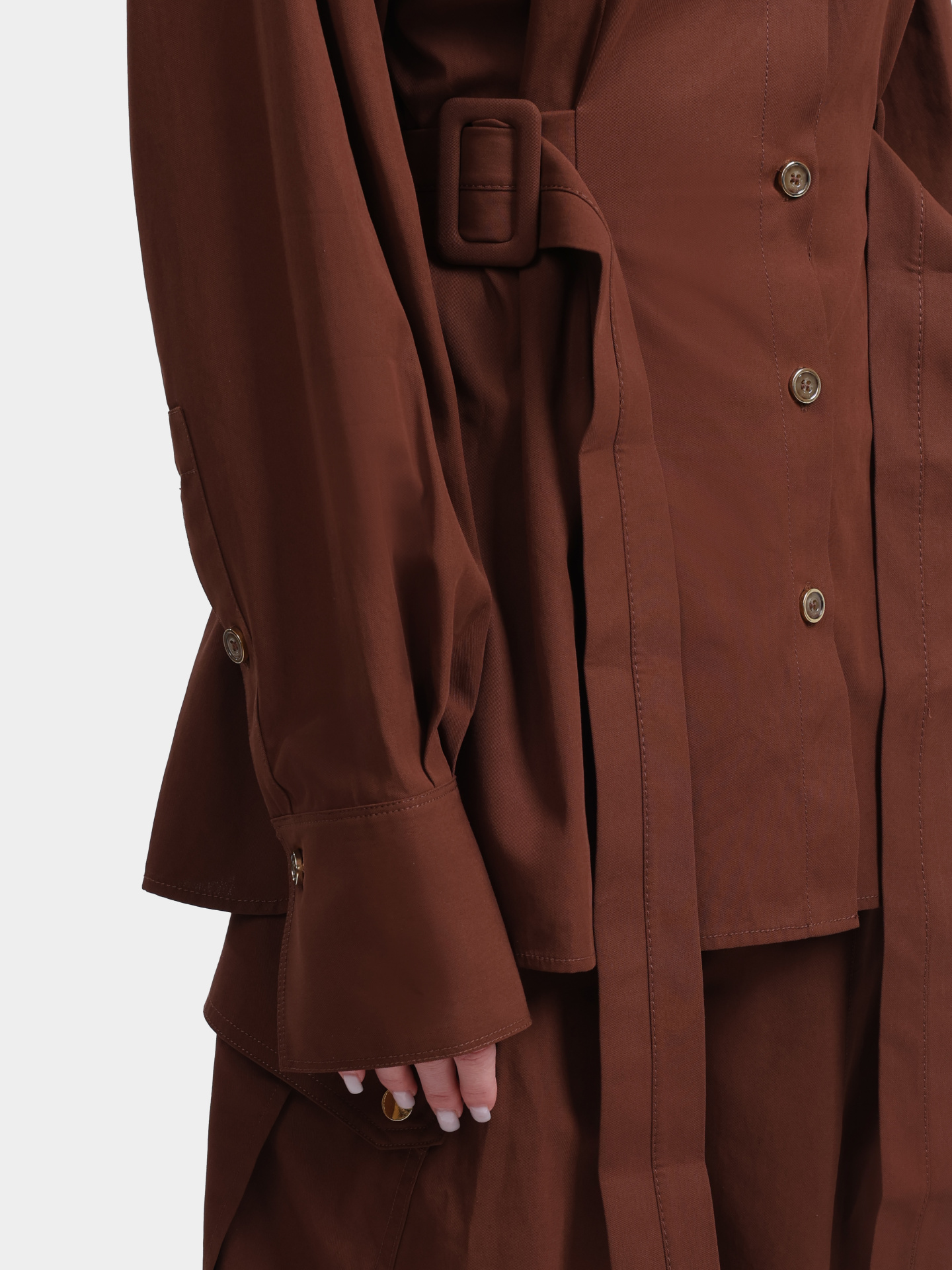 Рубашка Pinko 106153 A2ER L78 хлопковая женская с поясом — купить в интернет-магазине Verdistore
