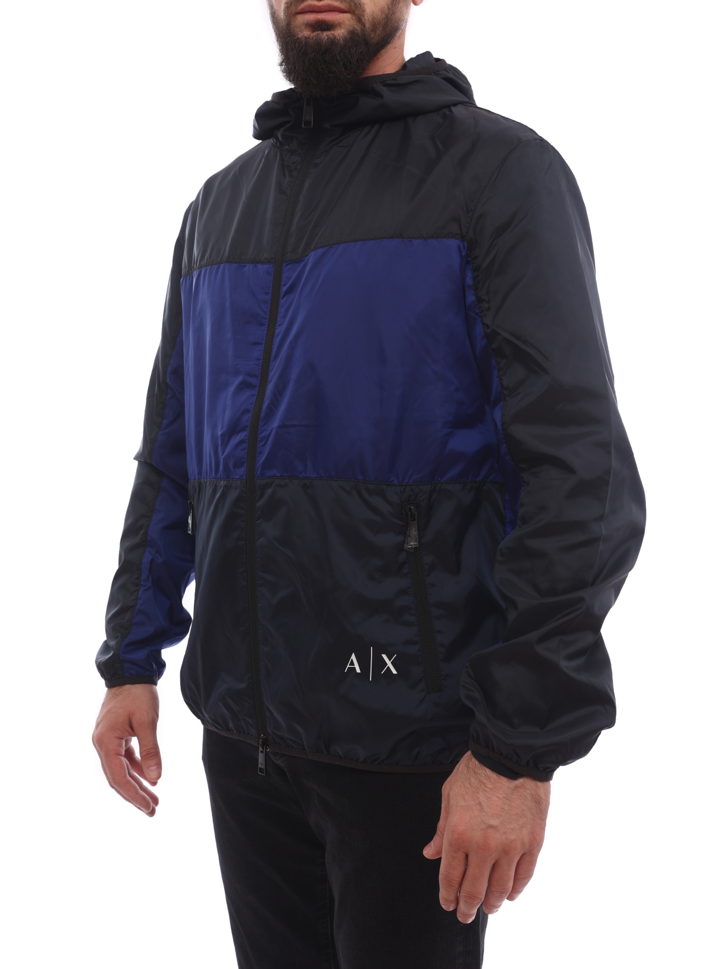 Куртка Armani Exchange 3KZB30 ZNJLZ 05DM комбинированная мужская с капюшоном — купить в интернет-магазине Verdistore