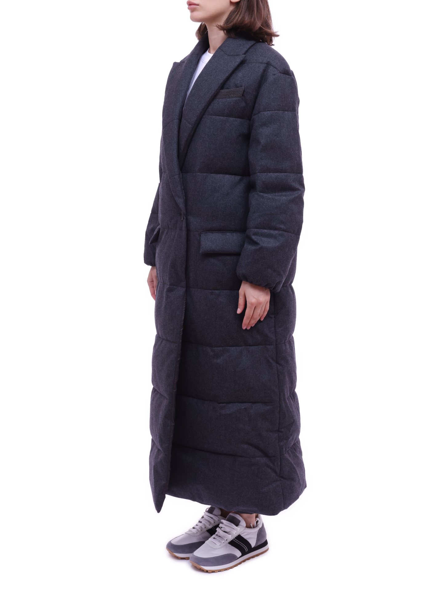 Пальто Brunello Cucinelli MT2269388 C004 темно-серое женское пуховое — купить в интернет-магазине Verdistore