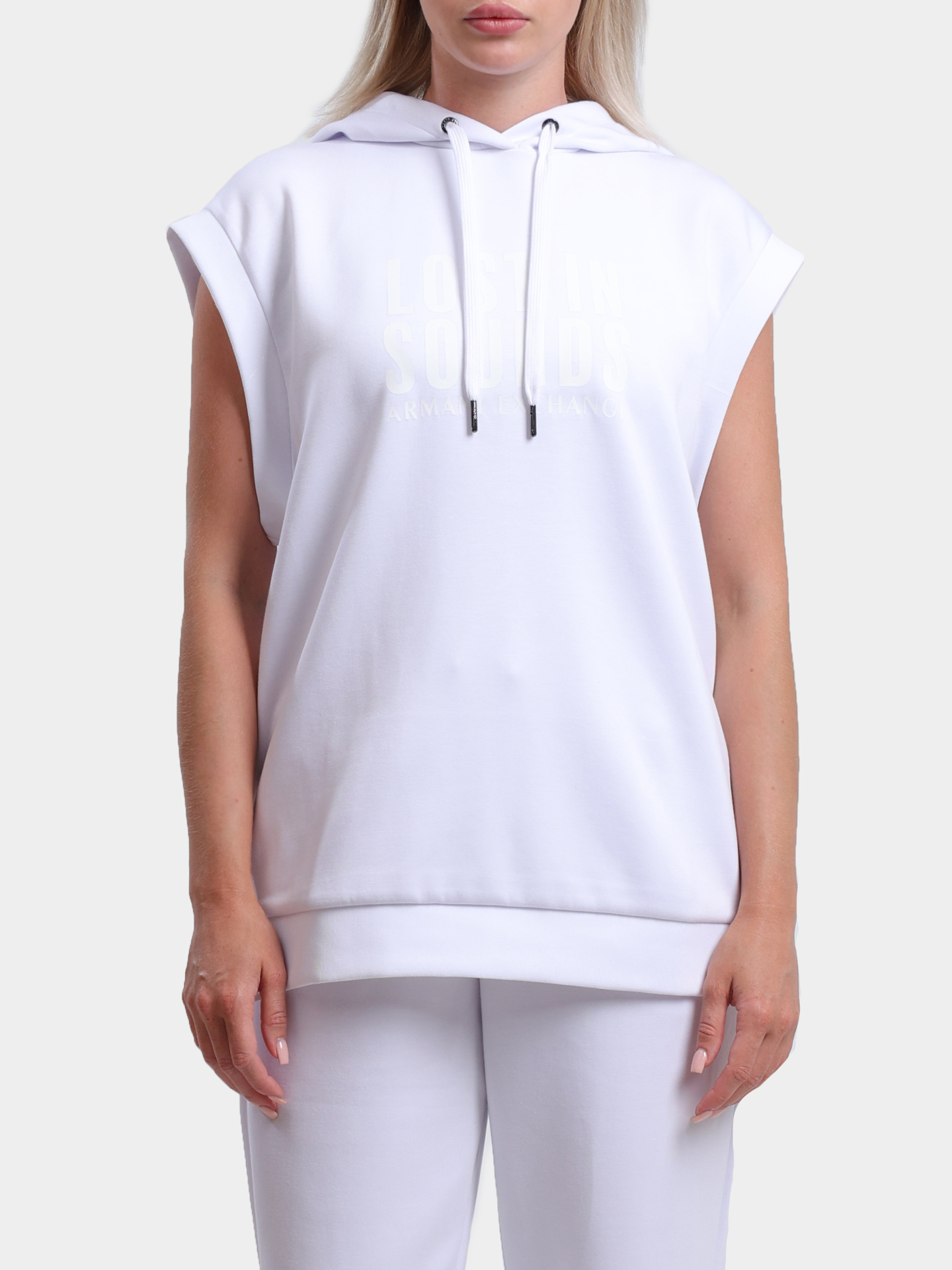 Худи Armani Exchange XW000276 AF12819 U0002 белое женское — купить в интернет-магазине Verdistore