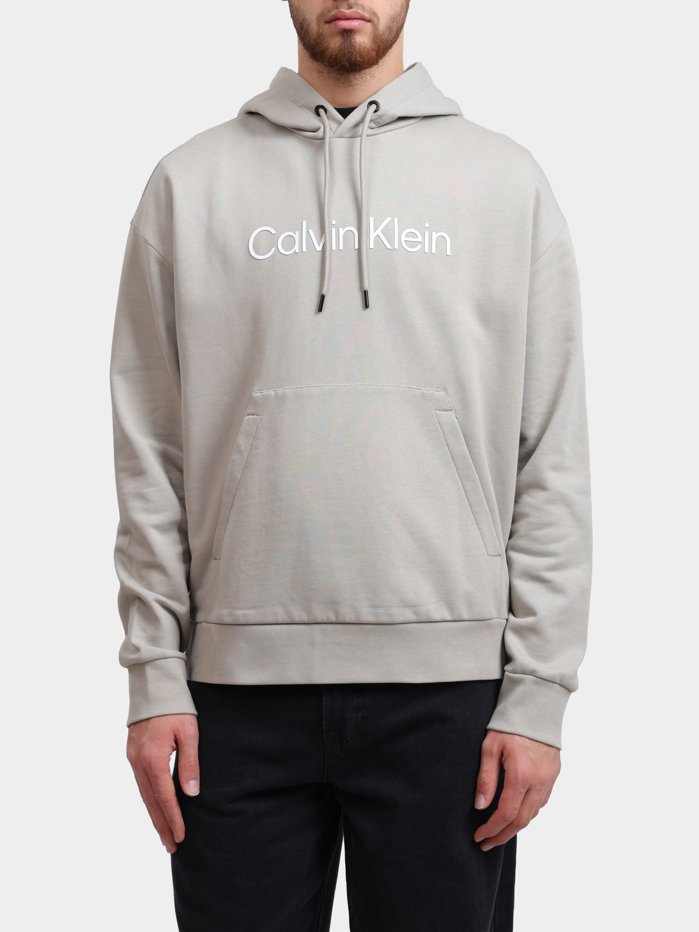 Худи Calvin Klein K10K111345 PC7 серое мужское  — купить в интернет-магазине Verdistore