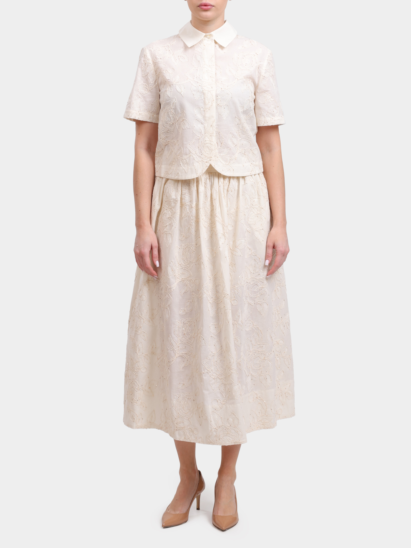 Рубашка Liu-Jo WA6508 T472A P9417 хлопковая женская с вышивкой — купить в интернет-магазине Verdistore